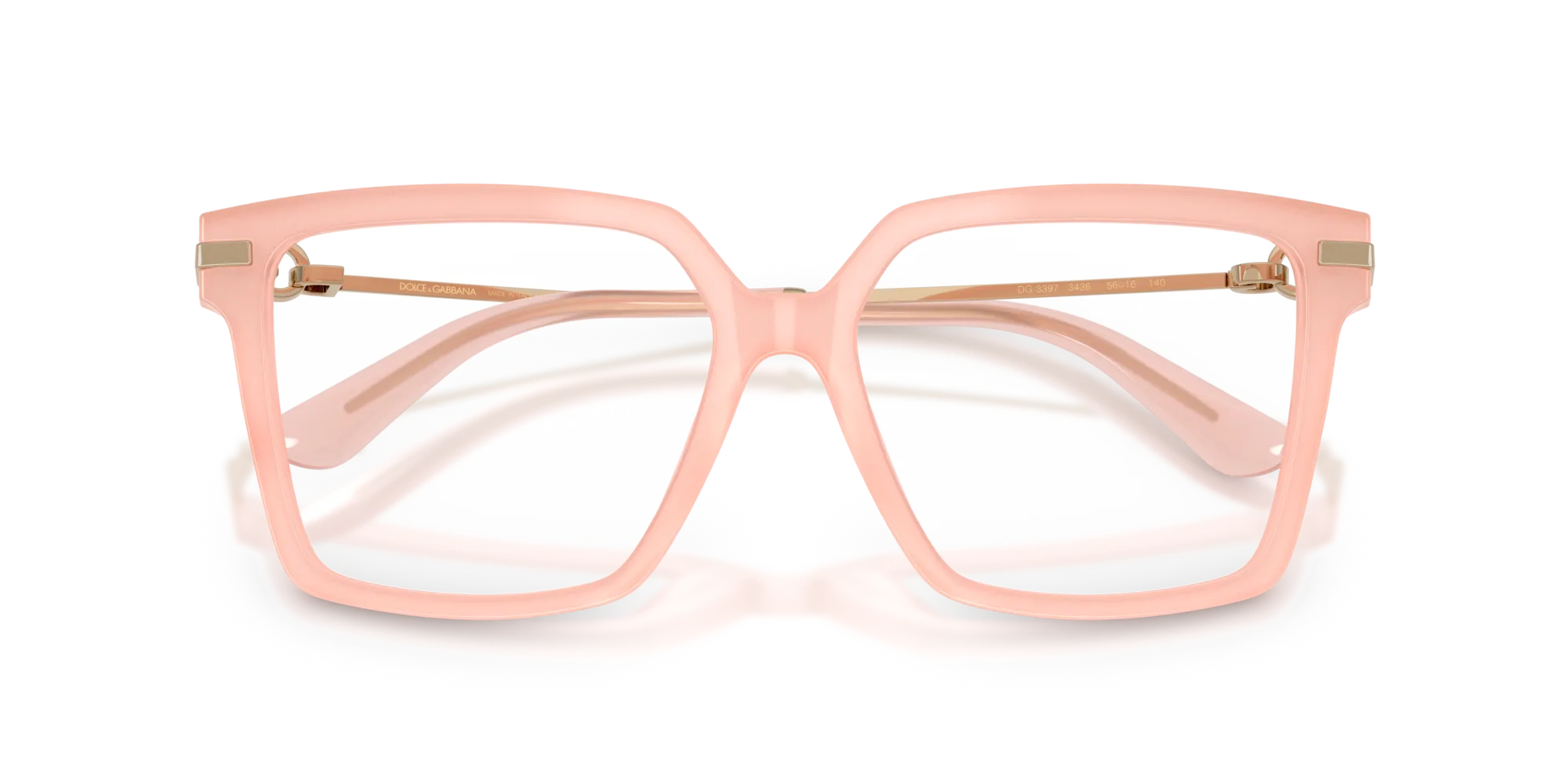 Dolce & Gabbana DG3397 3436 Montature da vista Acetato Rosa Trasparente Squadrata Normale - immagine 2