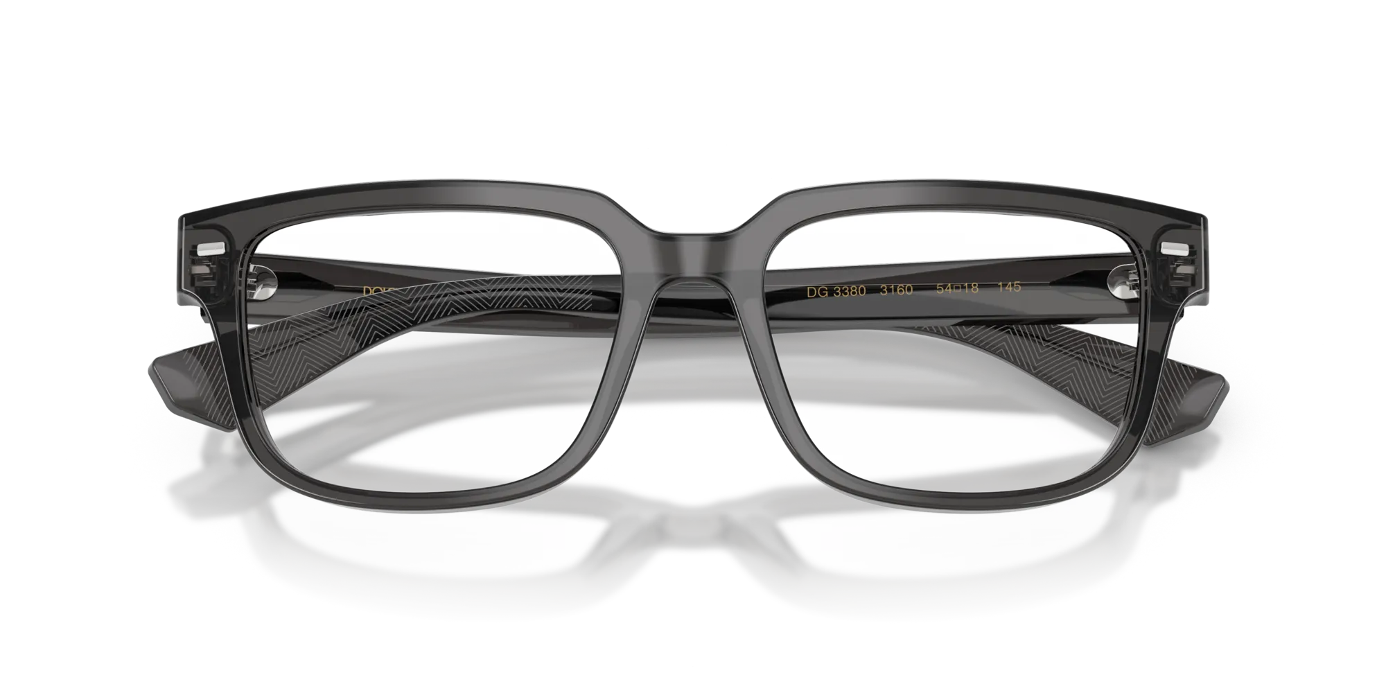 Dolce & Gabbana DG3380 3160 Montature da vista Acetato Grigio Trasparente Squadrata Normale - immagine 2