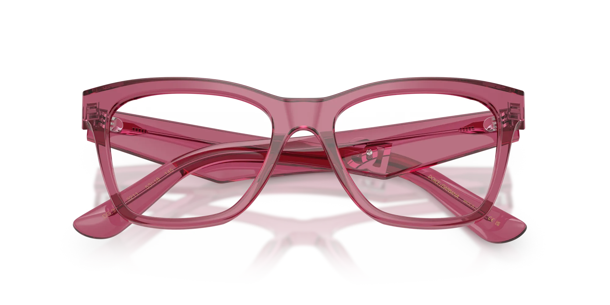 Dolce & Gabbana DG3374 3211 Montature da vista Acetato Rosso Trasparente Squadrata Normale - immagine 2