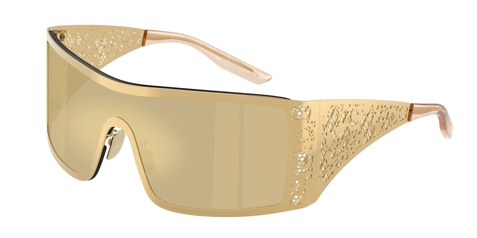 Dolce & Gabbana DG2317 02/7I Occhiali da sole Metallo Oro Marrone Squadrata Specchiate - immagine 1