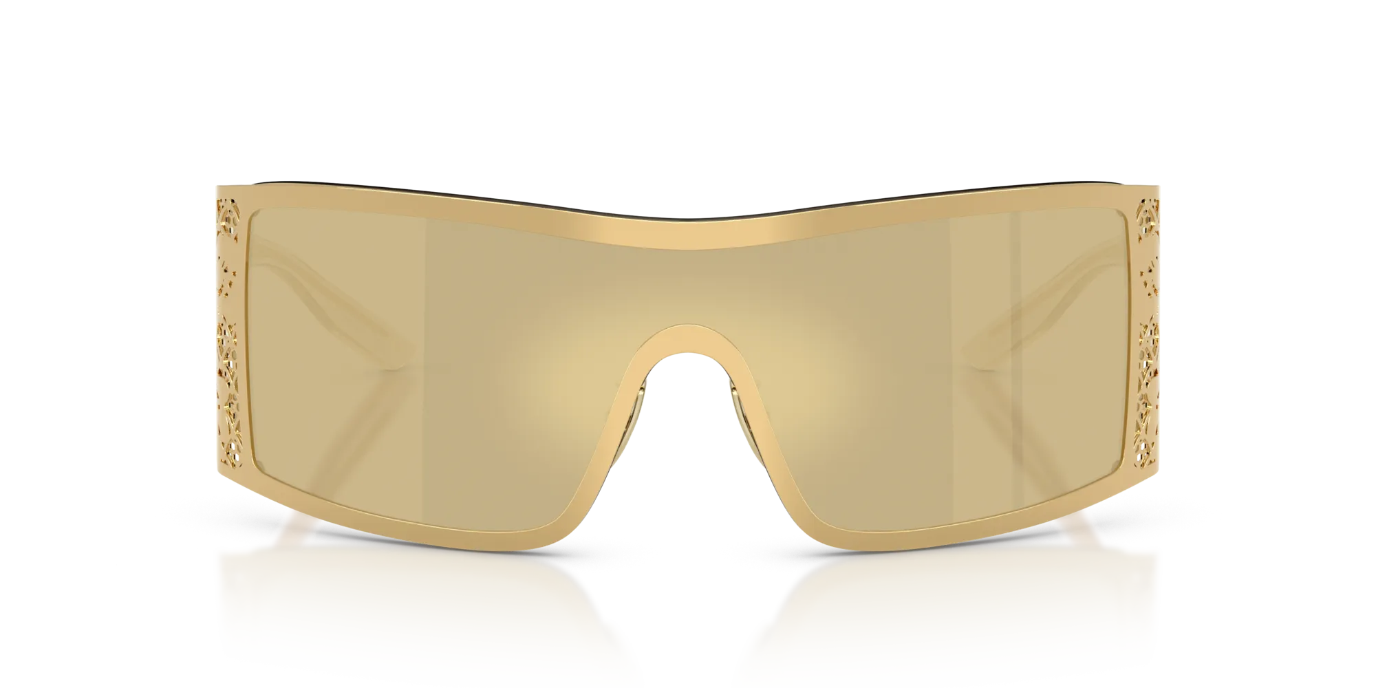 Dolce & Gabbana DG2317 02/7I Occhiali da sole Metallo Oro Marrone Squadrata Specchiate - immagine 3
