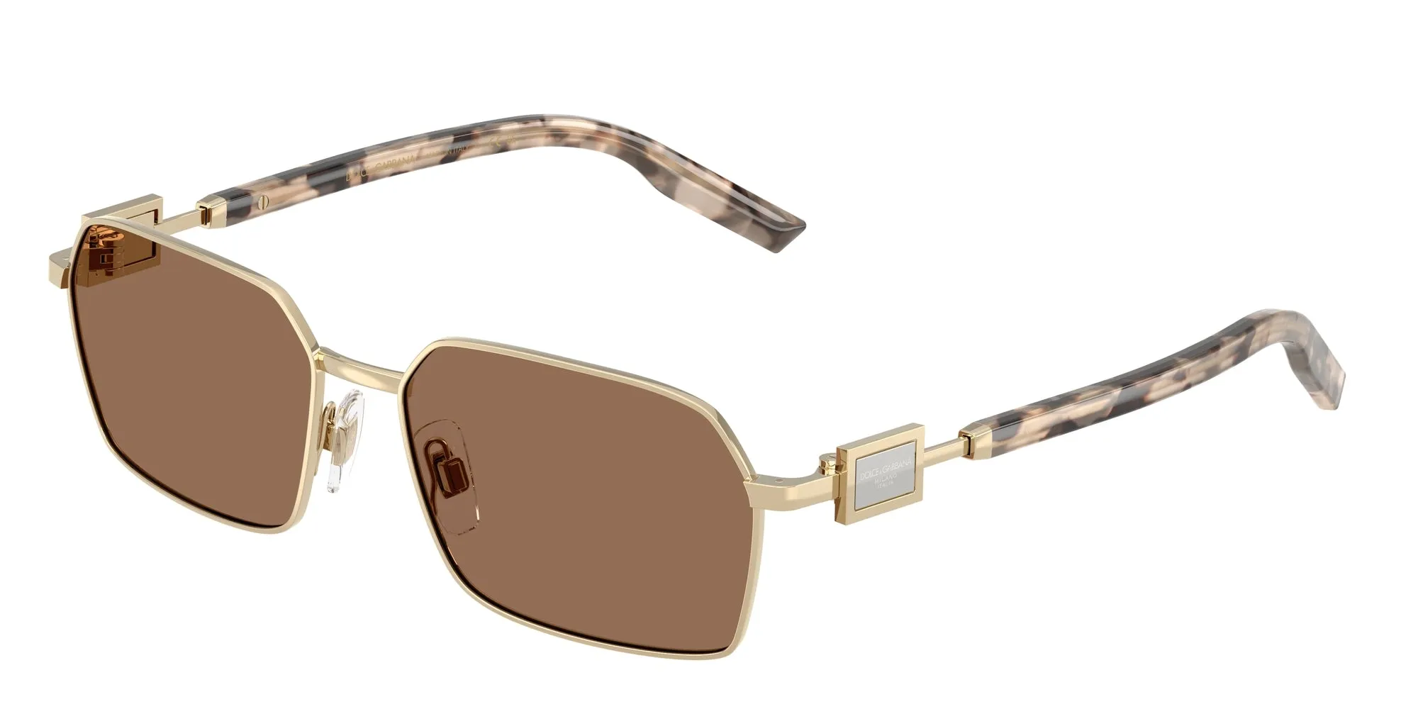 Dolce & Gabbana DG2316 488/73 Occhiali da sole Metallo Oro Marrone Squadrata Normale - immagine 1