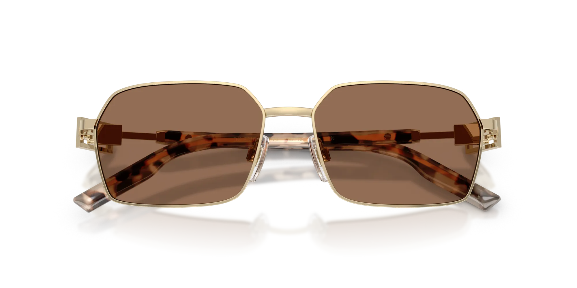 Dolce & Gabbana DG2316 488/73 Occhiali da sole Metallo Oro Marrone Squadrata Normale - immagine 2