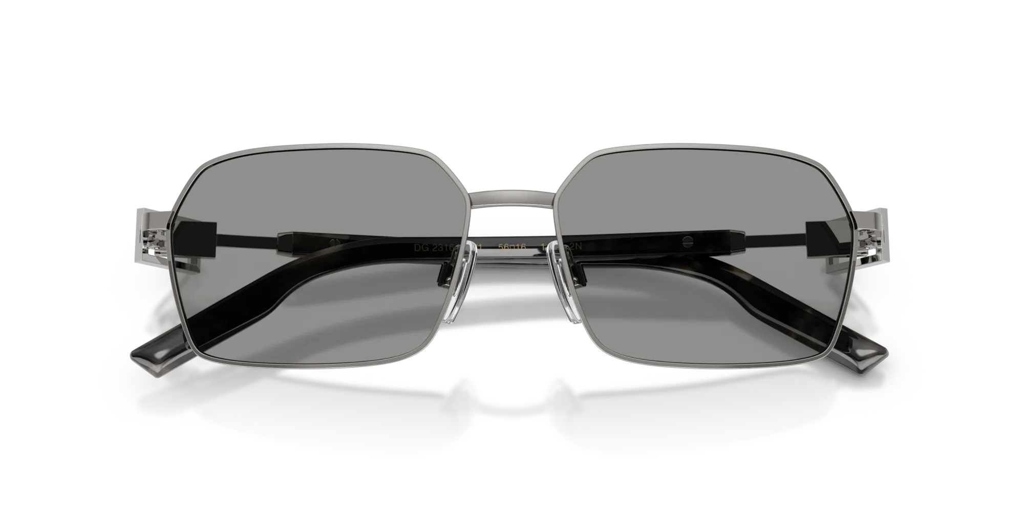 Dolce & Gabbana DG2316 04/1 Occhiali da sole Metallo Grigio Grigio Squadrata Normale - immagine 2