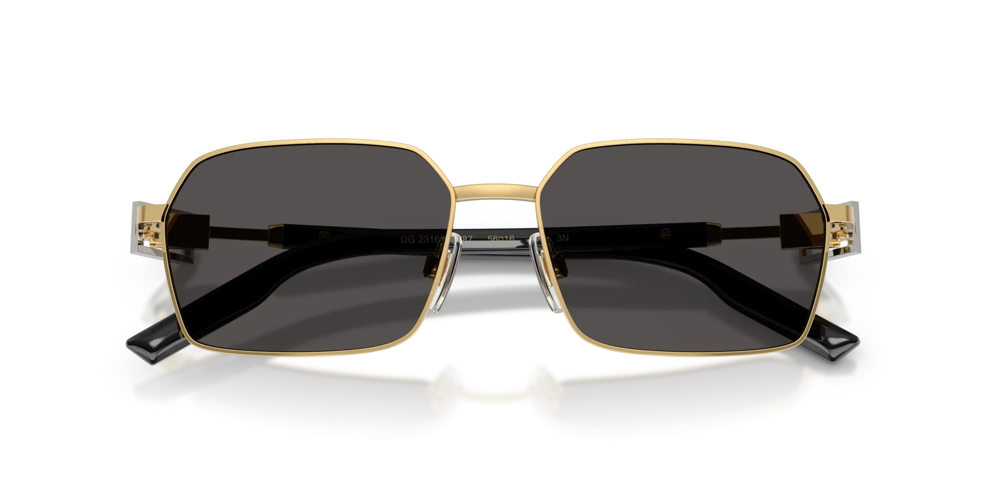 Dolce & Gabbana DG2316 02/87 Occhiali da sole Metallo Oro Grigio Squadrata Normale - immagine 2