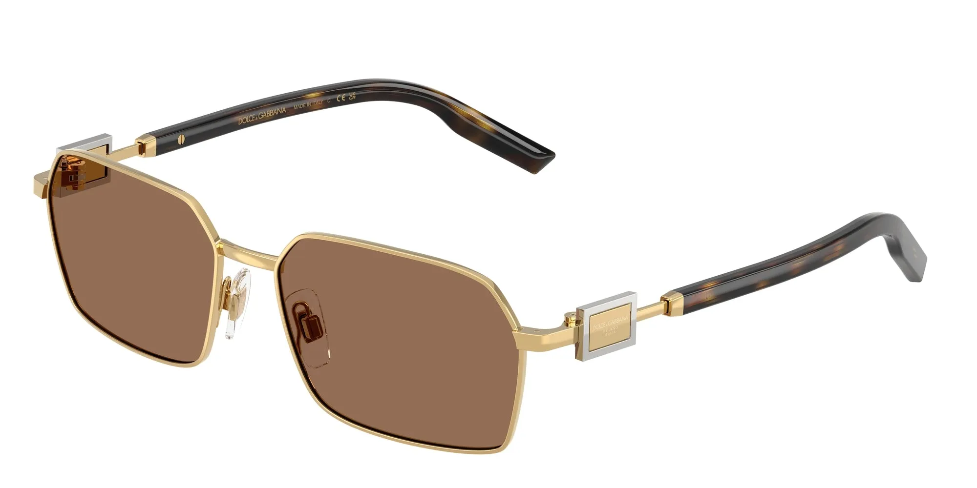 Dolce & Gabbana DG2316 02/73 Occhiali da sole Metallo Oro Marrone Squadrata Normale - immagine 1