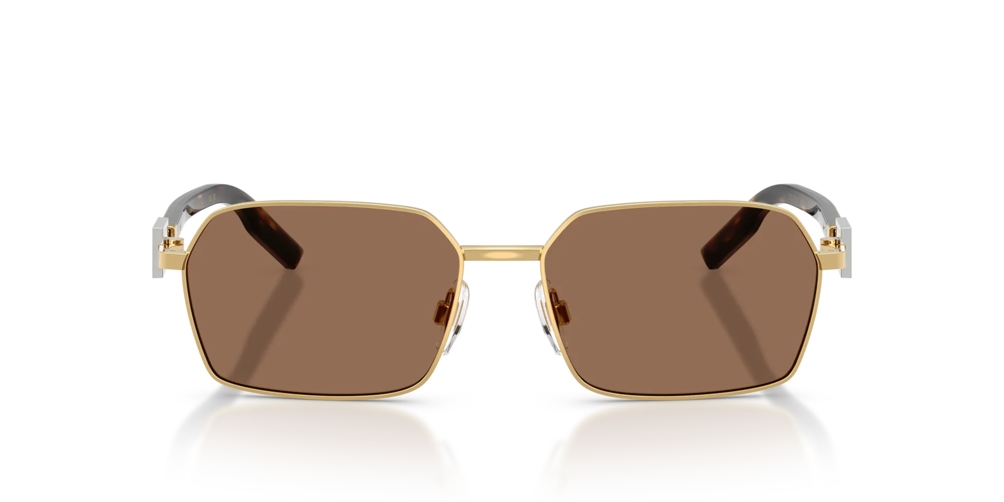 Dolce & Gabbana DG2316 02/73 Occhiali da sole Metallo Oro Marrone Squadrata Normale - immagine 3