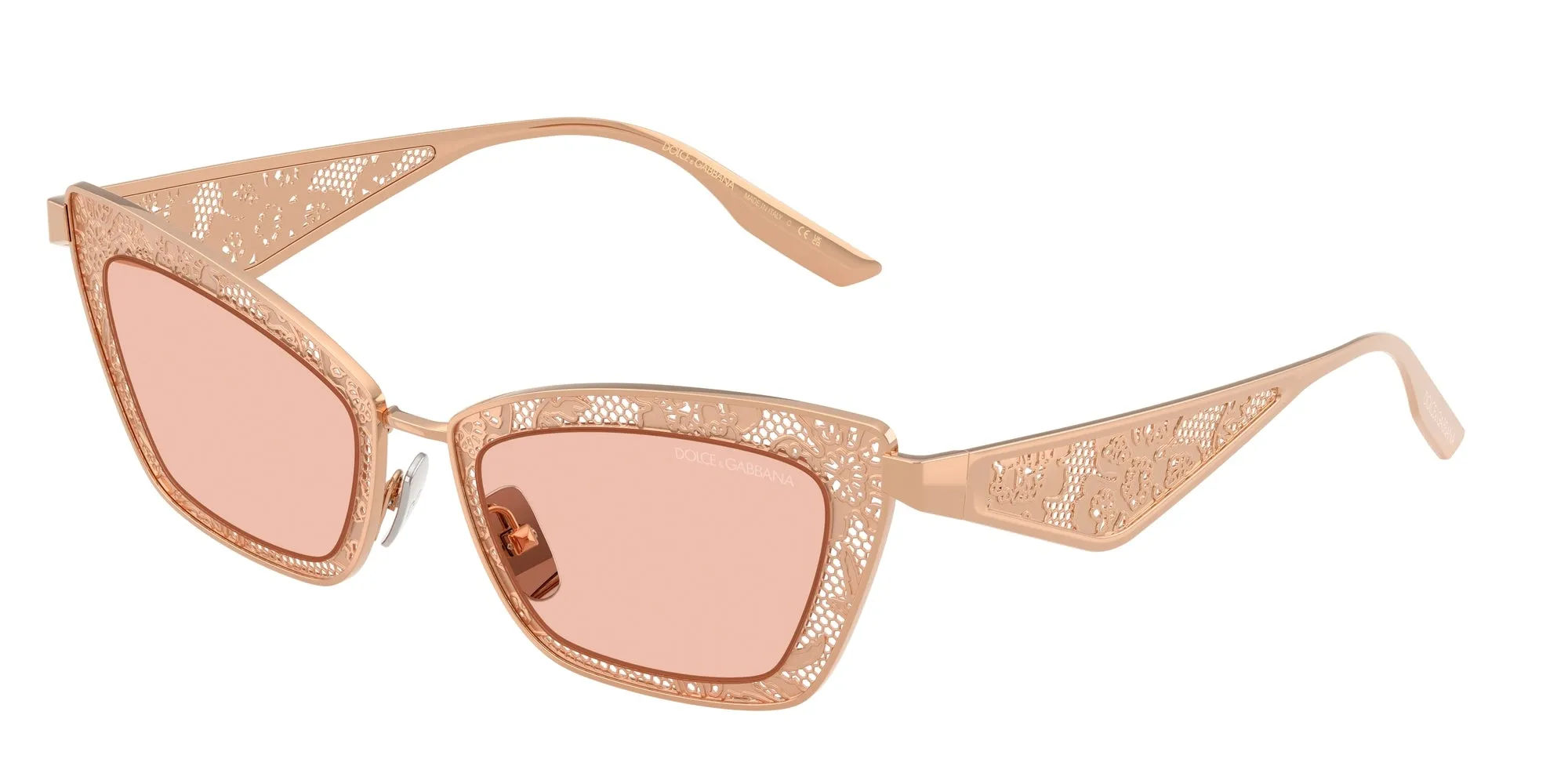 Dolce & Gabbana DG2311 129884 Occhiali da sole Acciaio Oro Rosa Cat Eye Normale - immagine 1
