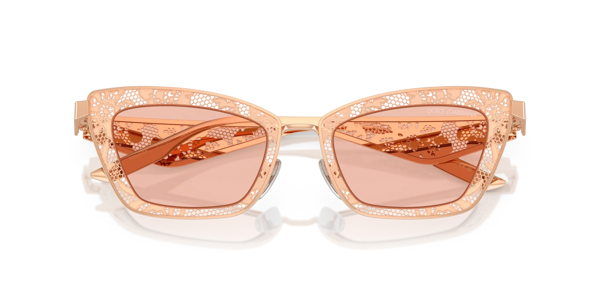 Dolce & Gabbana DG2311 129884 Occhiali da sole Acciaio Oro Rosa Cat Eye Normale - immagine 2
