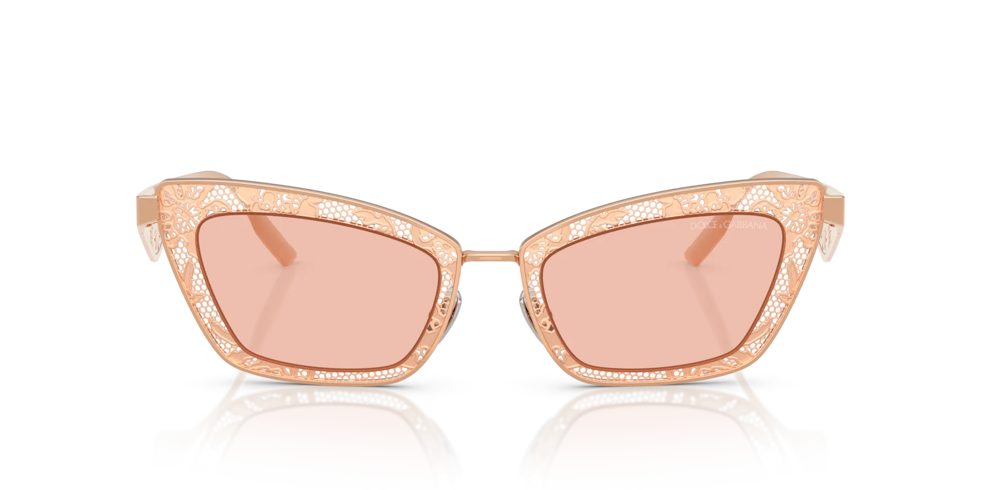 Dolce & Gabbana DG2311 129884 Occhiali da sole Acciaio Oro Rosa Cat Eye Normale - immagine 3
