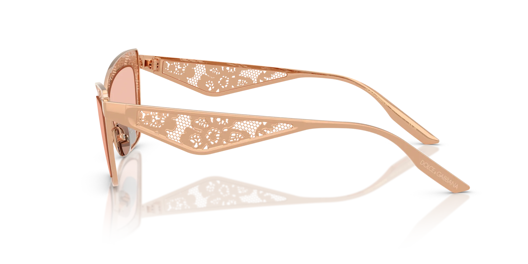 Dolce & Gabbana DG2311 129884 Occhiali da sole Acciaio Oro Rosa Cat Eye Normale - immagine 4