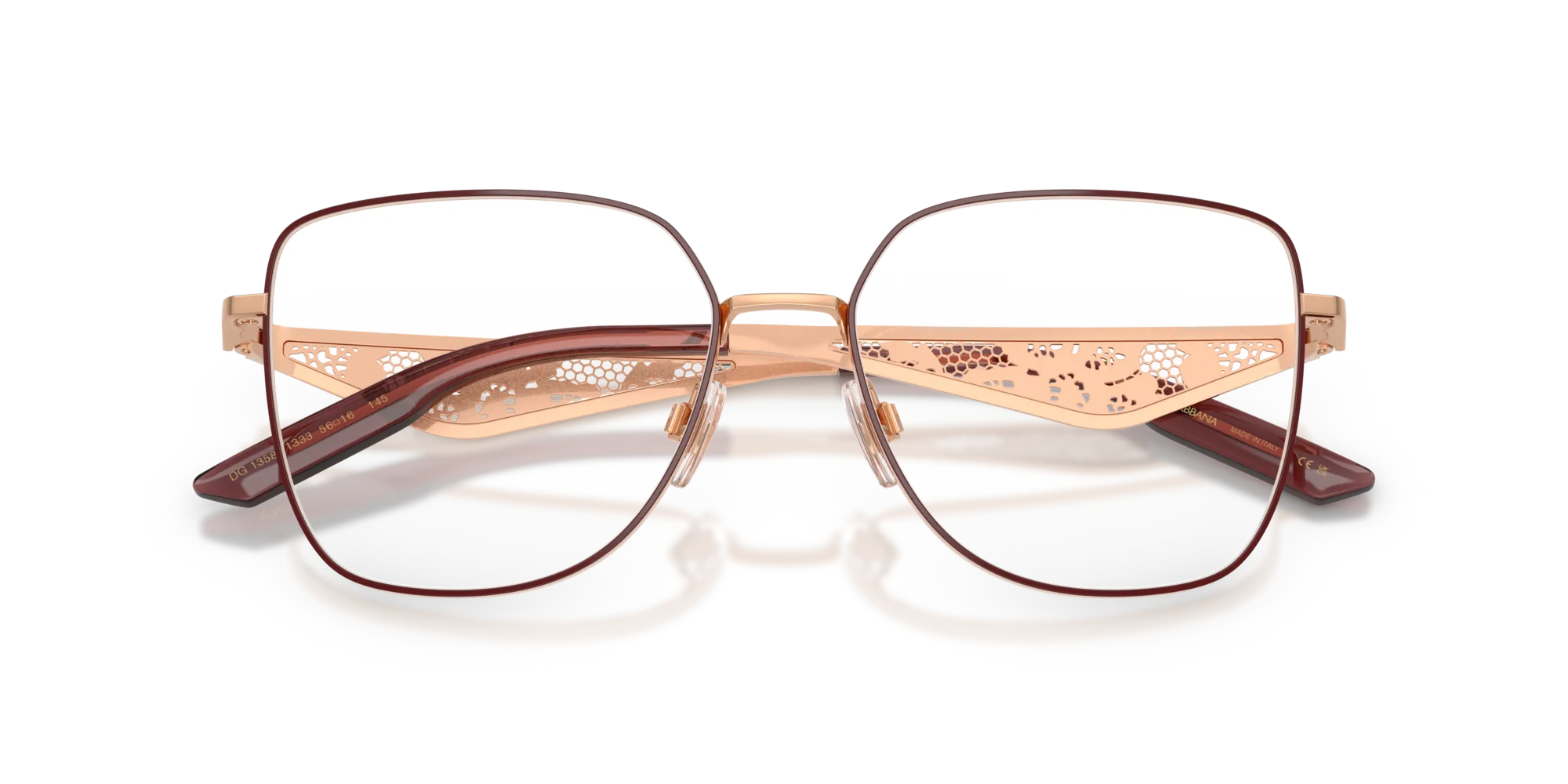 Dolce & Gabbana DG1358 1333 Montature da vista Metallo Oro Trasparente Squadrata Normale - immagine 2