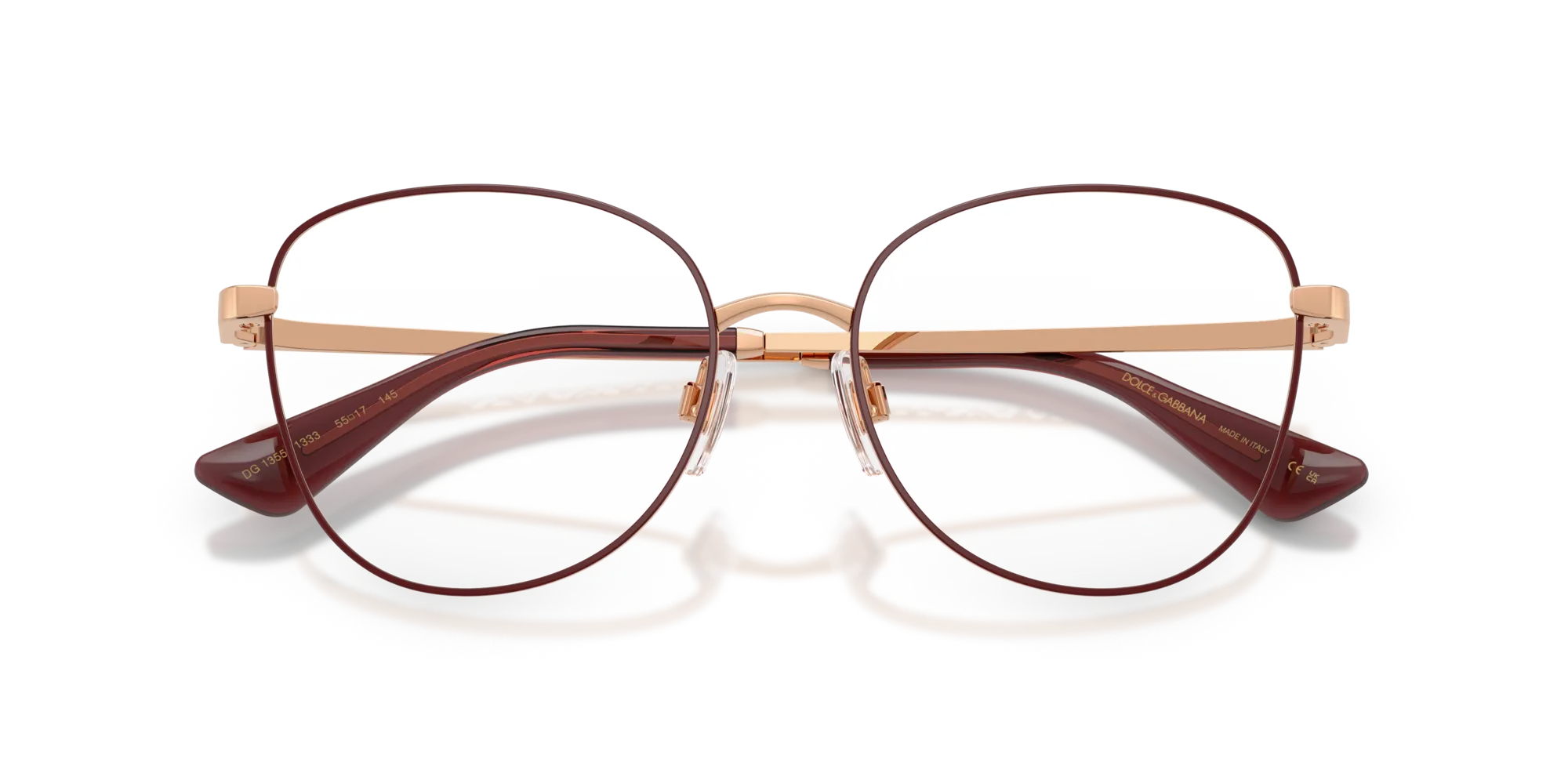Dolce & Gabbana DG1355 1333 Montature da vista Acciaio Oro Trasparente Farfalla Normale - immagine 2