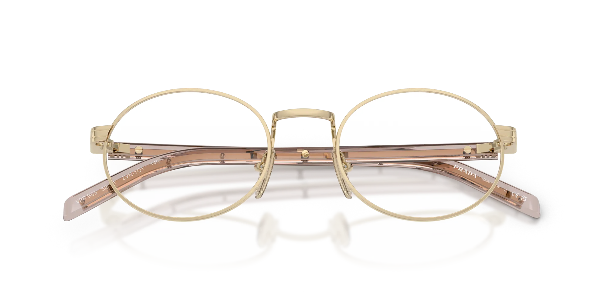 Prada PR B55V ZVN1O1 Montature da vista Metallo Oro Rotonda Normale - immagine 2