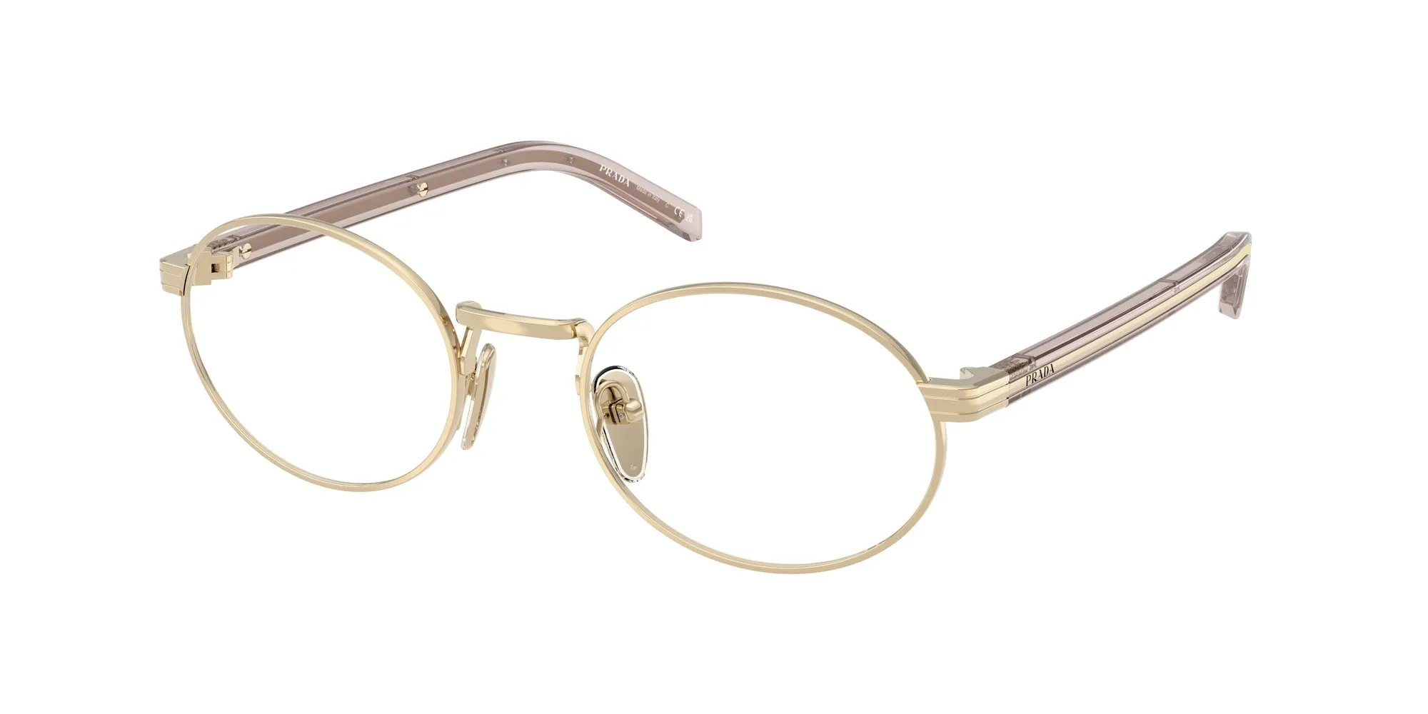 Prada PR B55V ZVN1O1 Montature da vista Metallo Oro Rotonda Normale - immagine 1