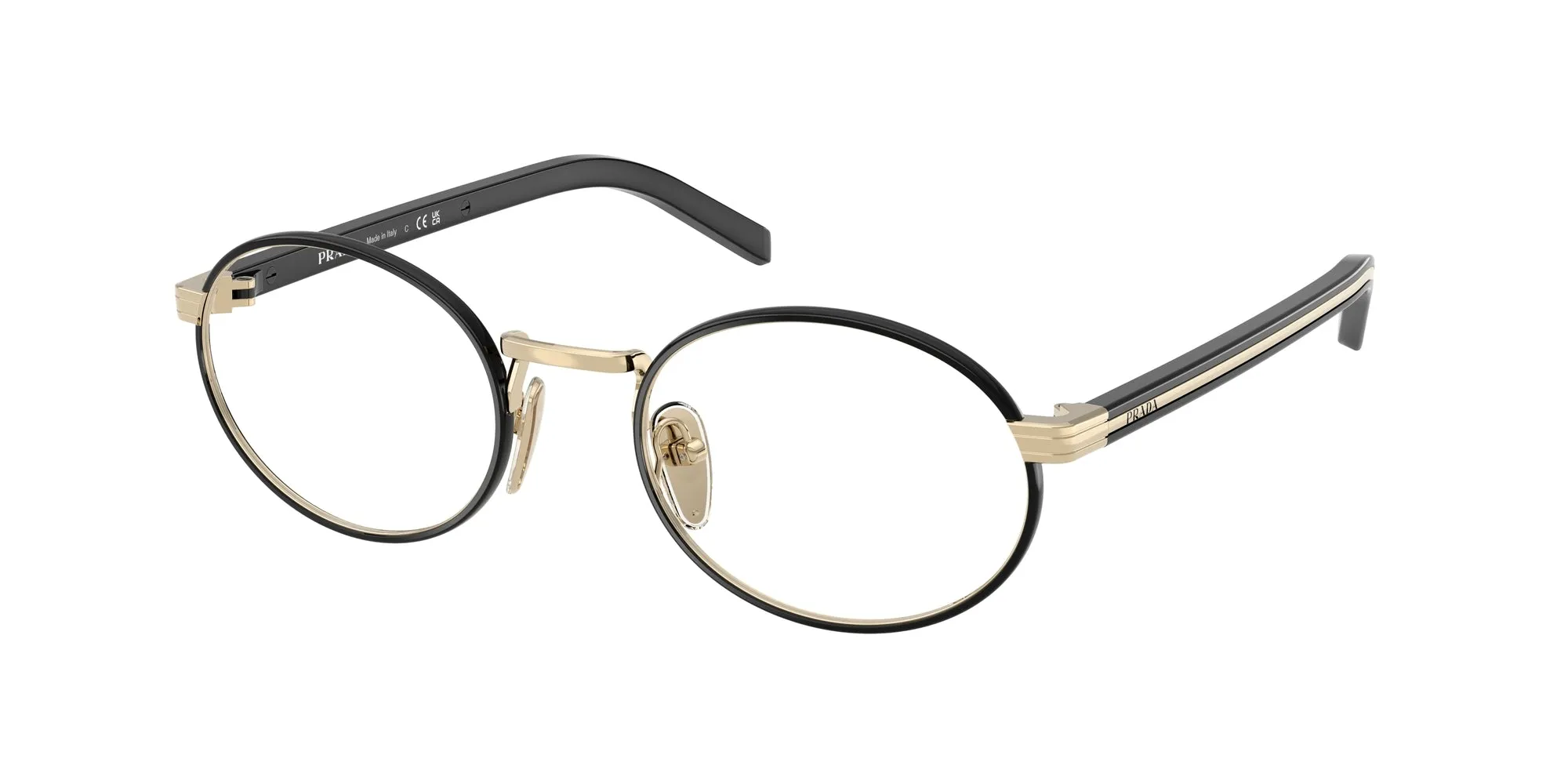 Prada PR B55V AAV1O1 Montature da vista Metallo Oro Rotonda Normale - immagine 1