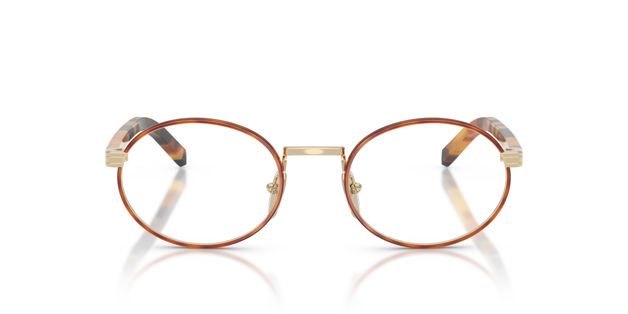 Prada PR B55V 22E1O1 Montature da vista Metallo Havana Rotonda Normale - immagine 3
