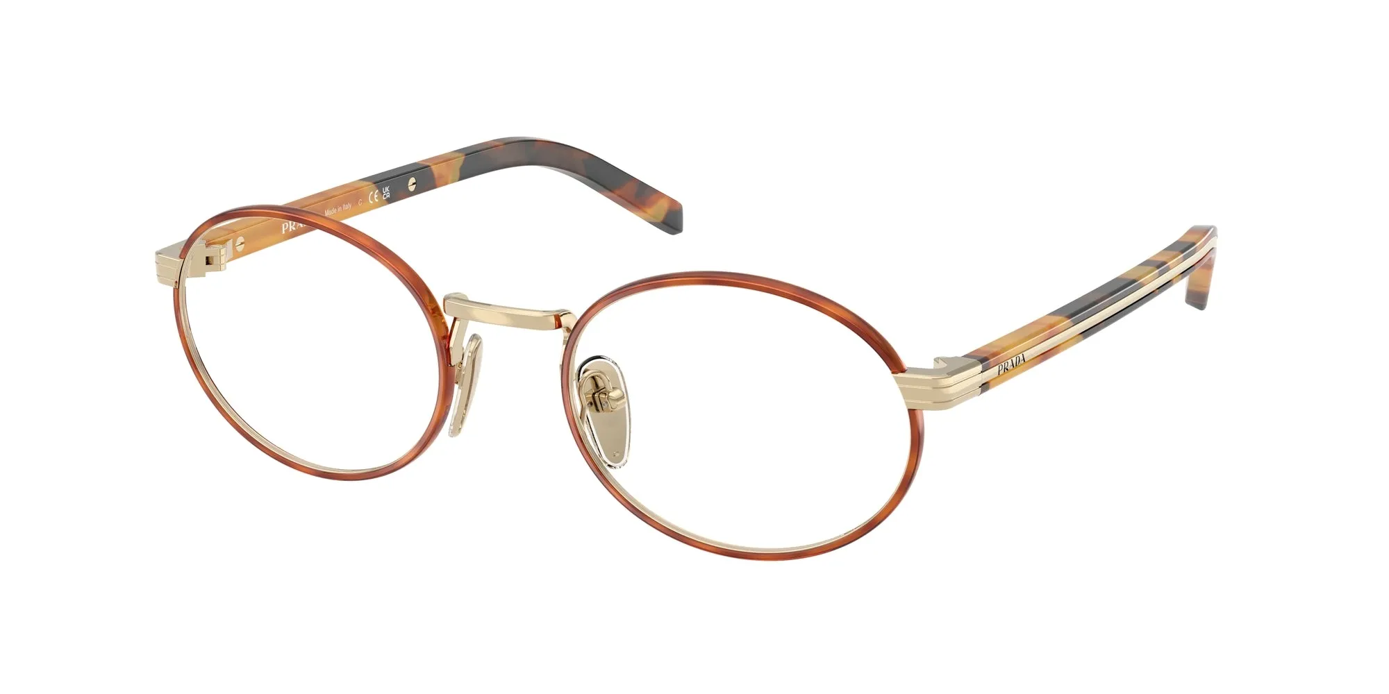 Prada PR B55V 22E1O1 Montature da vista Metallo Havana Rotonda Normale - immagine 1
