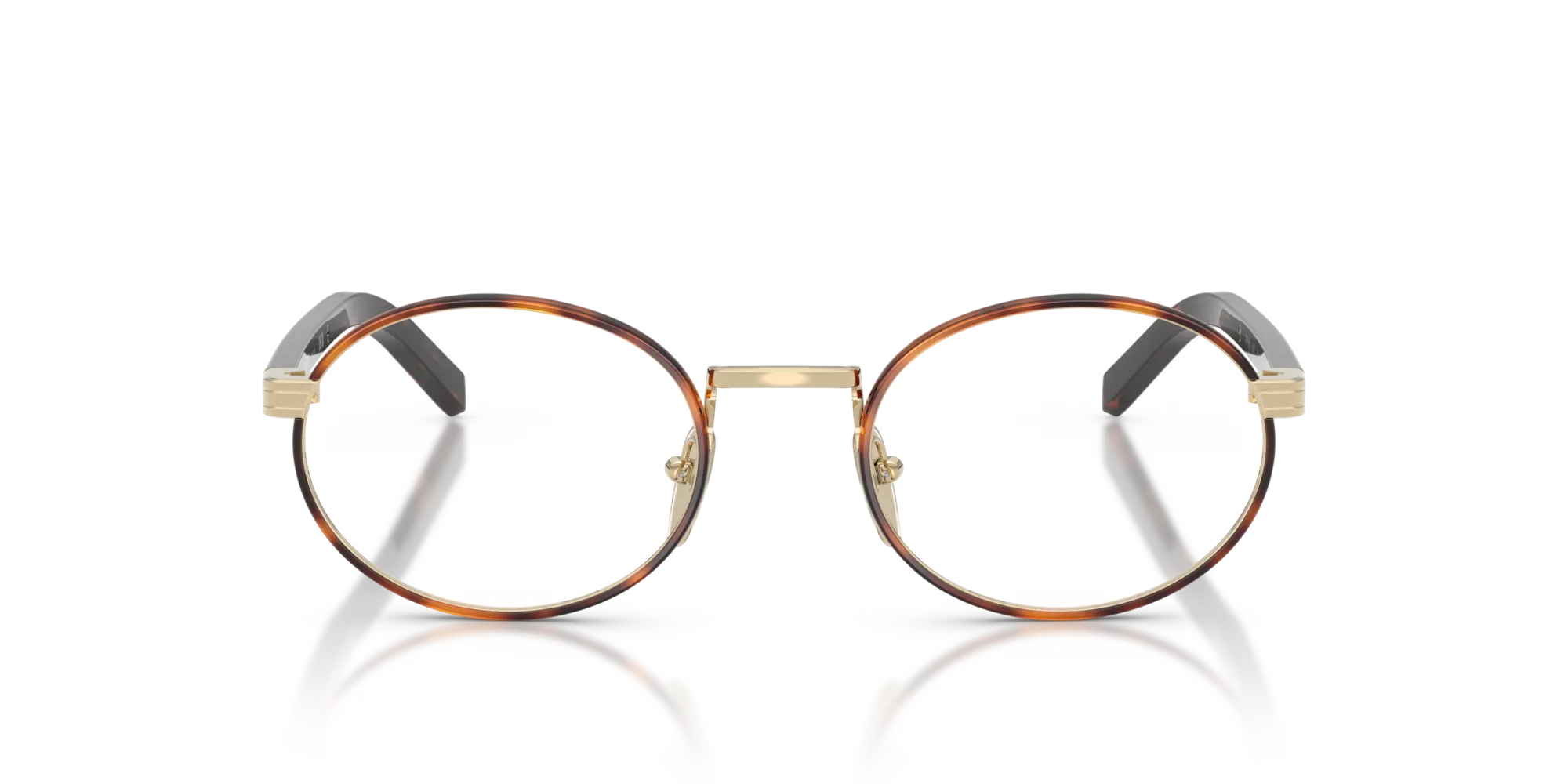 Prada PR B55V 21E1O1 Montature da vista Metallo Havana Trasparente Rotonda Normale - immagine 3