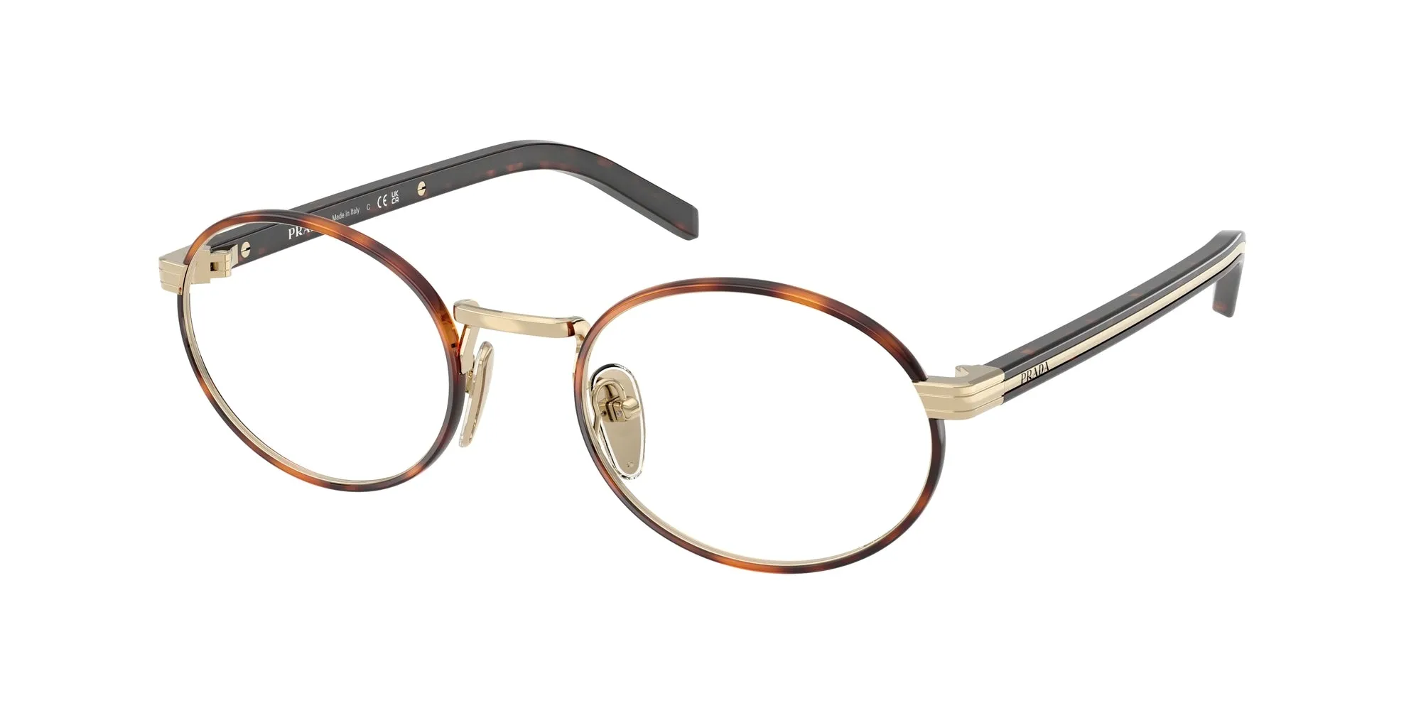 Prada PR B55V 21E1O1 Montature da vista Metallo Havana Rotonda Normale - immagine 1