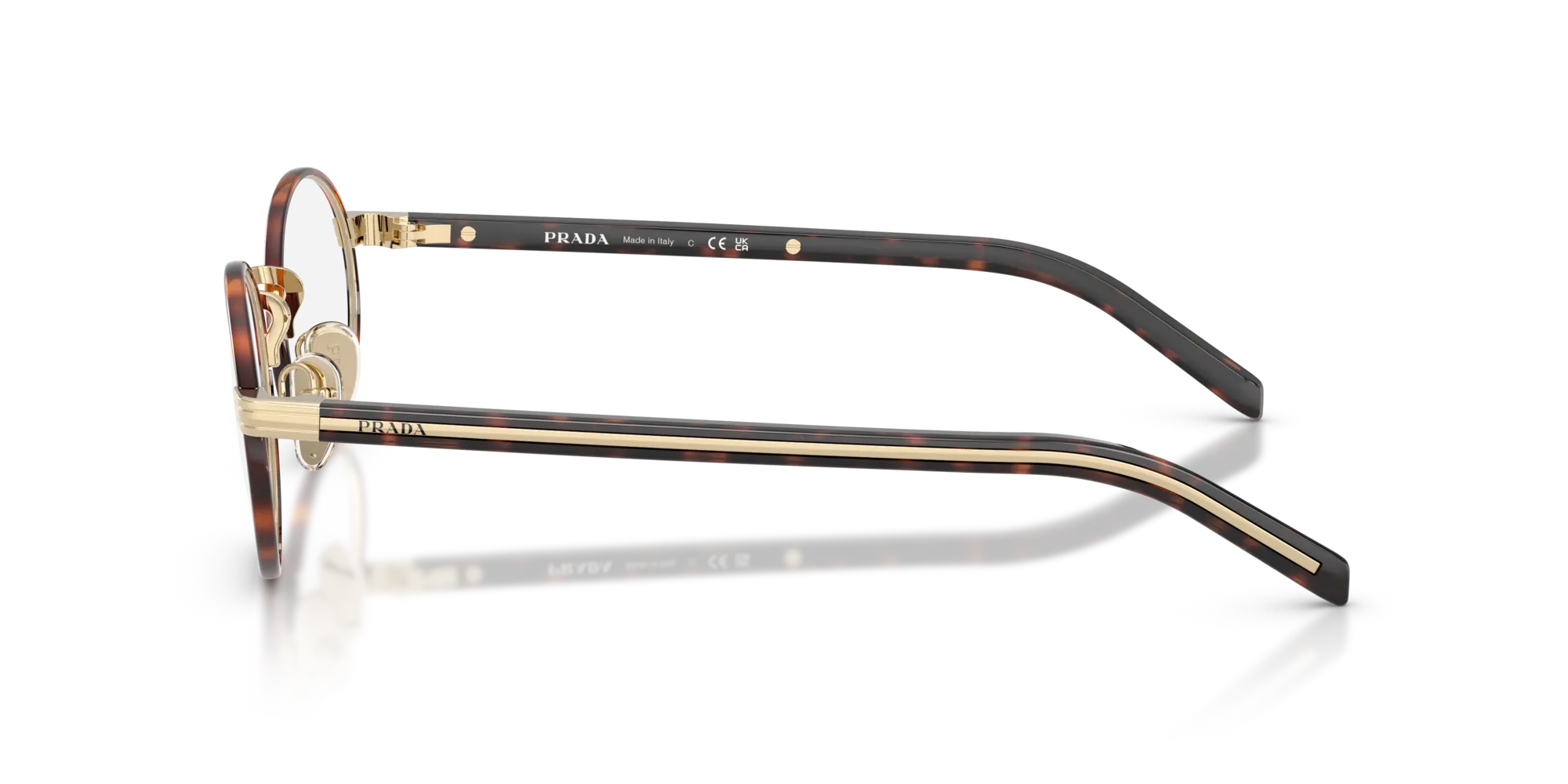 Prada PR B55V 21E1O1 Montature da vista Metallo Havana Rotonda Normale - immagine 4