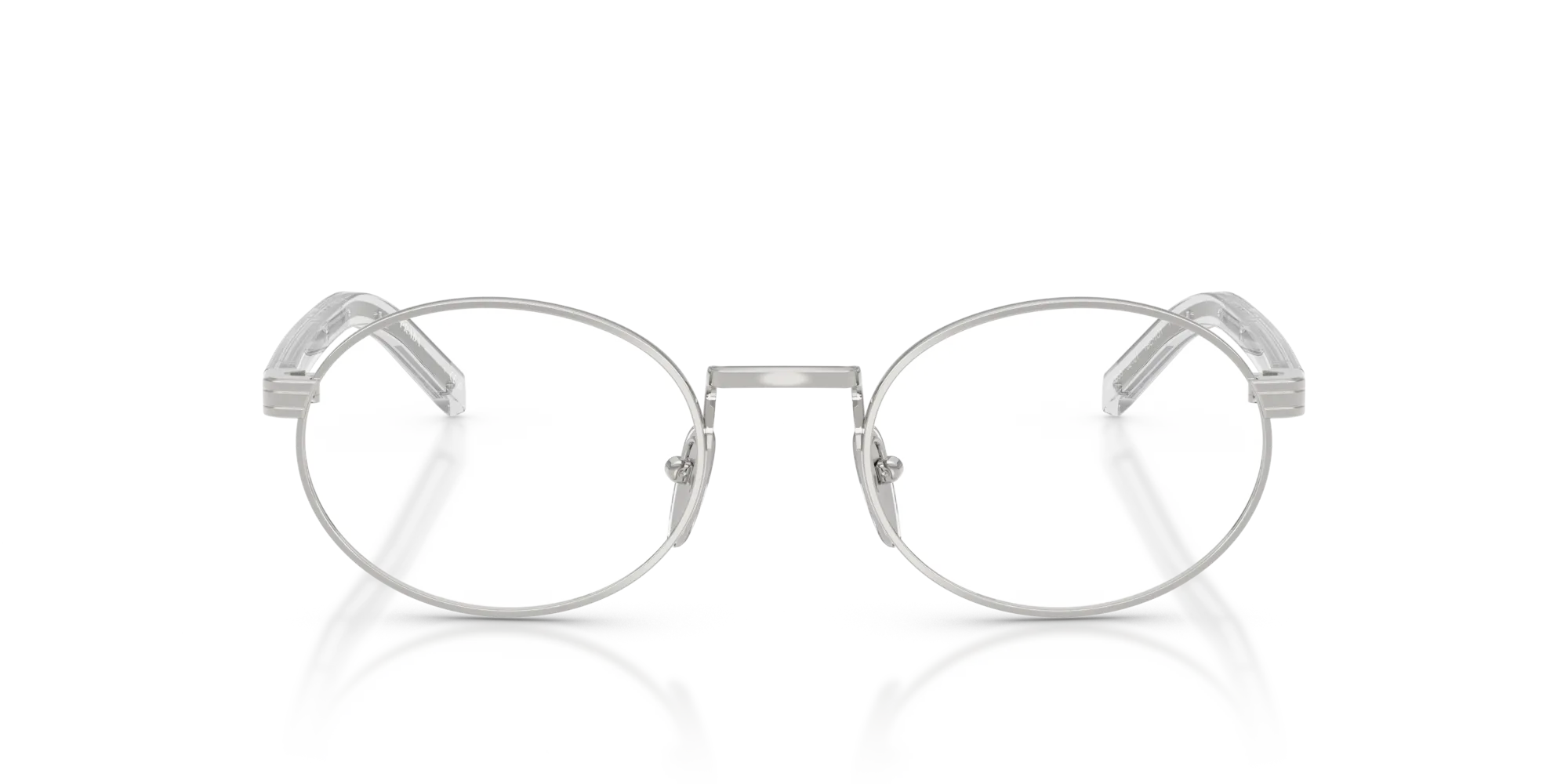 Prada PR B55V 1BC1O1 Montature da vista Metallo Argento Rotonda Normale - immagine 3