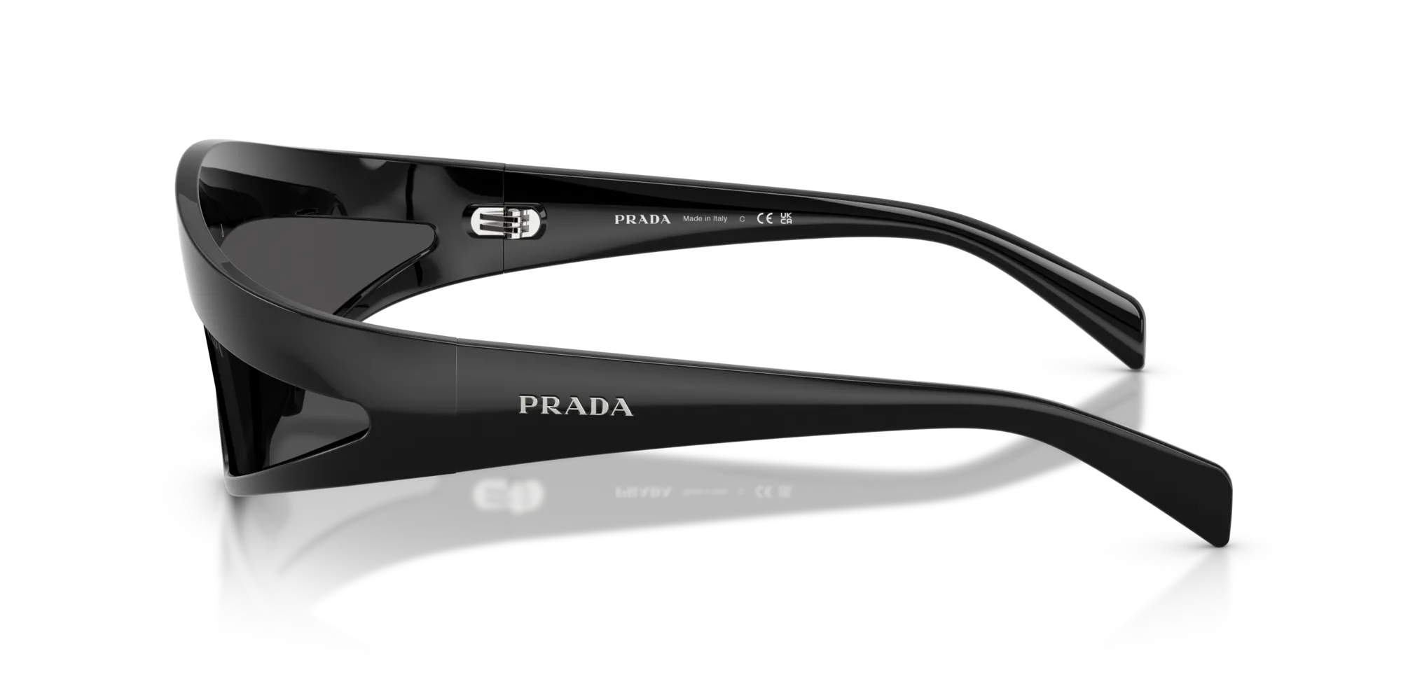 Prada PR B20S 1AB08Z Occhiali da sole Iniettato Nero Grigio Cat Eye Normale - immagine 4