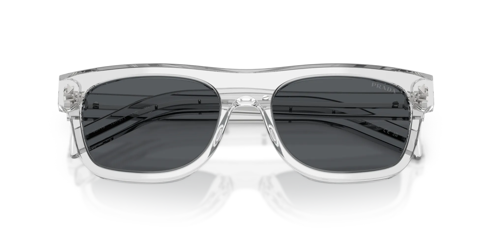 Prada PR B12S 12R07T Occhiali da sole Acetato Grigio Blu Pillow Normale - immagine 2