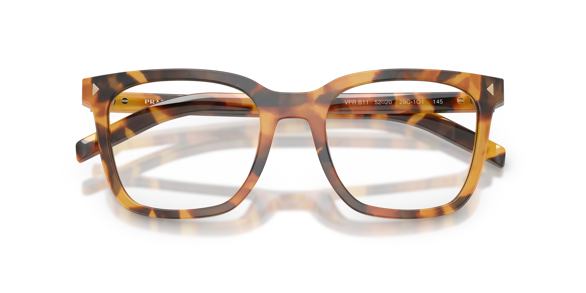 Prada PR B11V 29C1O1 Montature da vista Acetato Tartaruga Pillow Normale - immagine 2