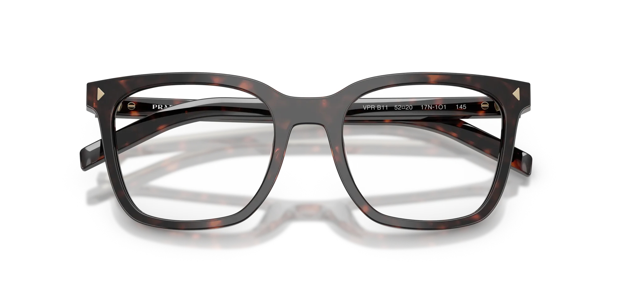 Prada PR B11V 17N1O1 Montature da vista Acetato Tartaruga Pillow Normale - immagine 2