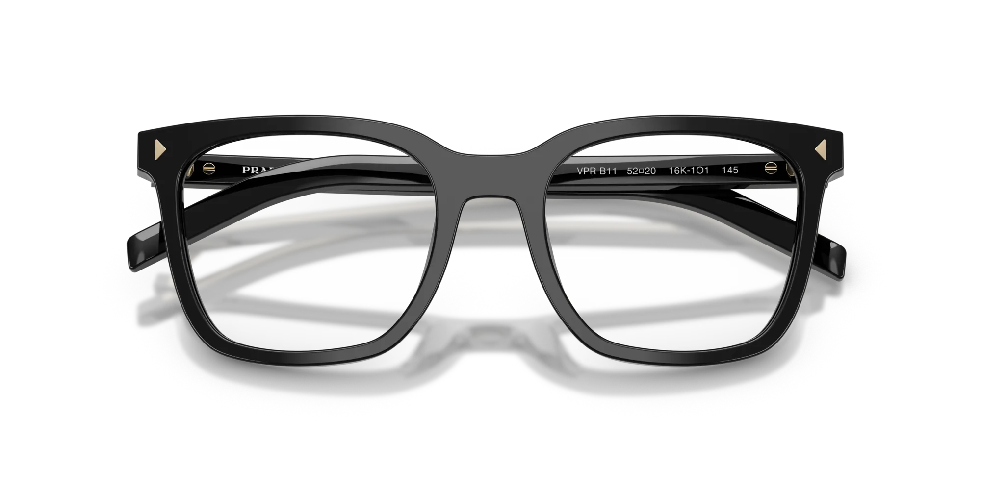 Prada PR B11V 16K1O1 Montature da vista Acetato Nero Pillow Normale - immagine 2