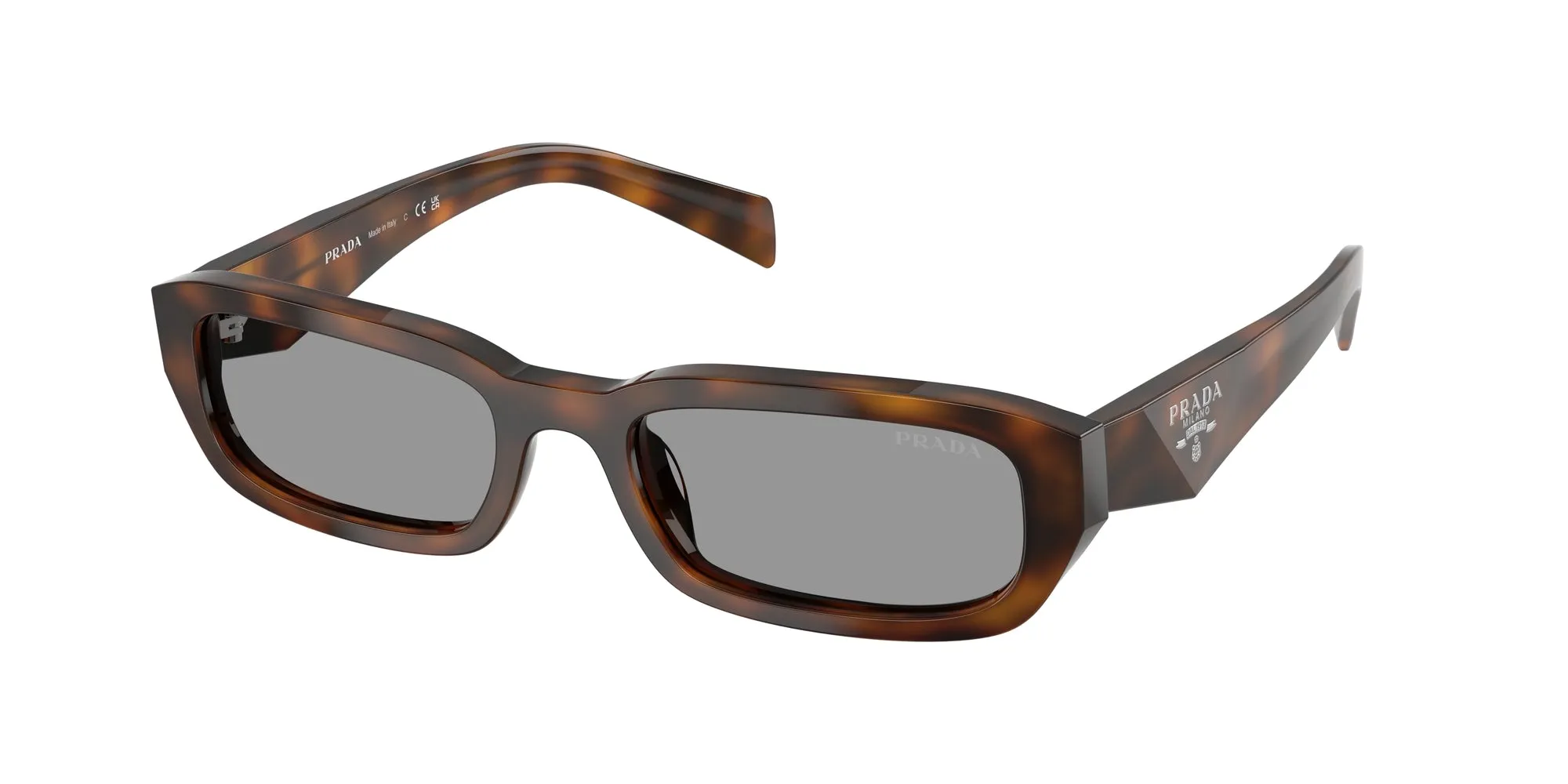 Prada PR B06S 20D50Q Occhiali da sole Acetato Havana Grigio Squadrata Normale - immagine 1