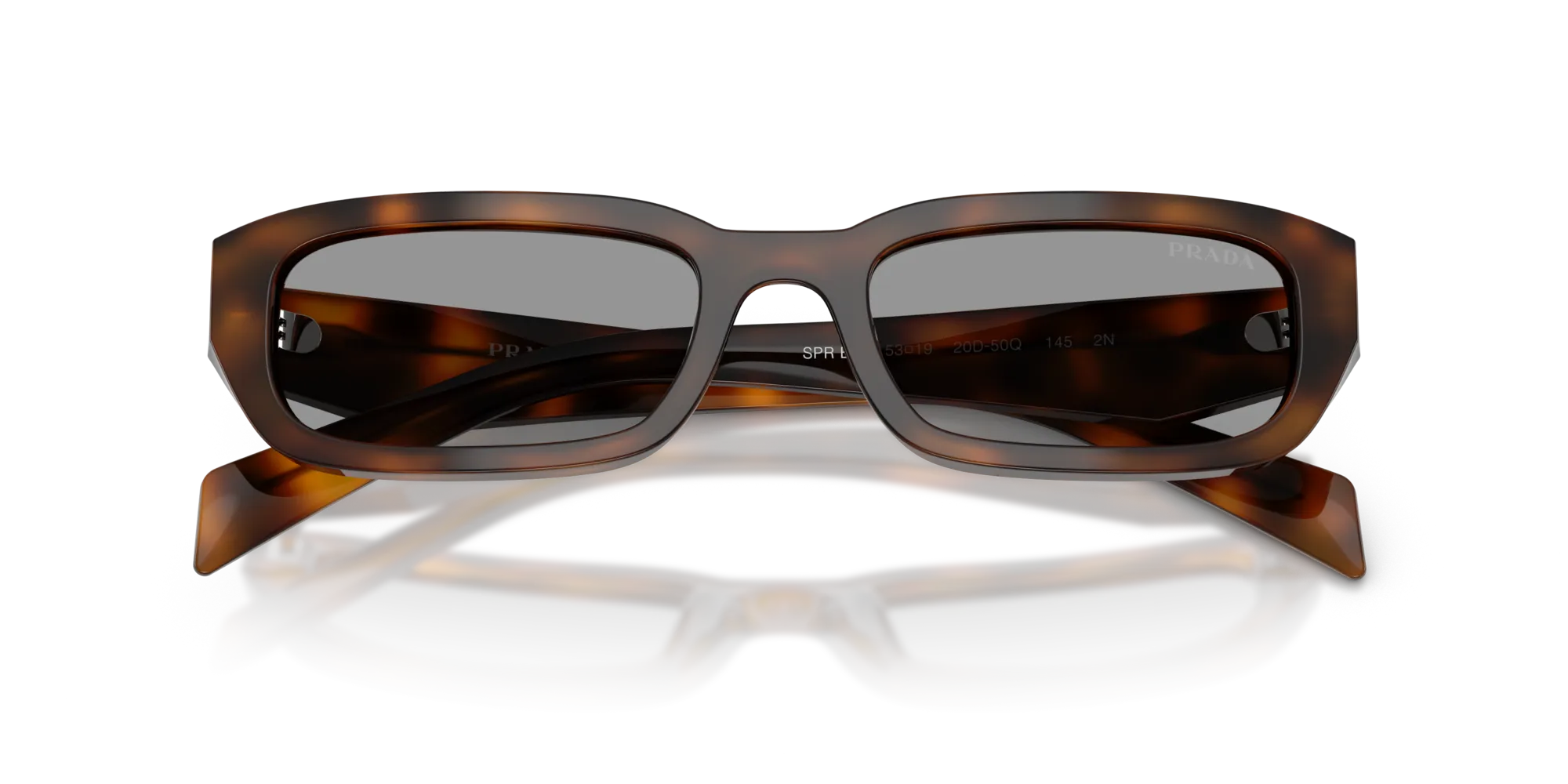 Prada PR B06S 20D50Q Occhiali da sole Acetato Havana Grigio Squadrata Normale - immagine 2