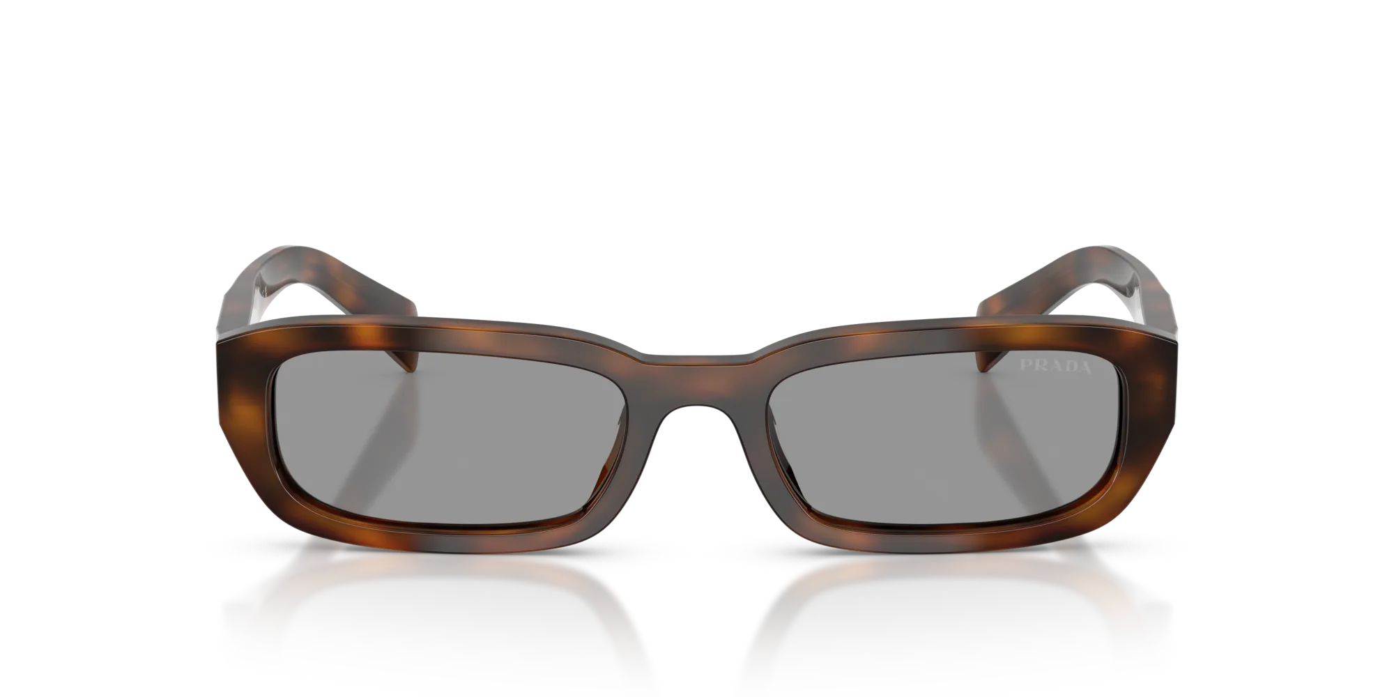 Prada PR B06S 20D50Q Occhiali da sole Acetato Havana Grigio Squadrata Normale - immagine 3