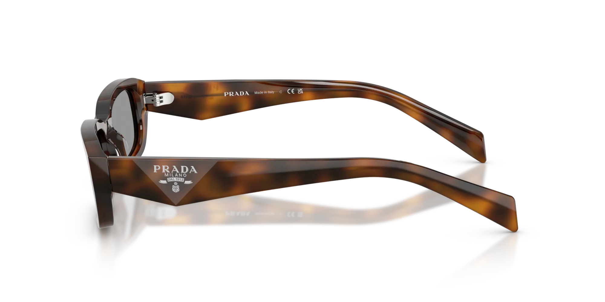Prada PR B06S 20D50Q Occhiali da sole Acetato Havana Grigio Squadrata Normale - immagine 4