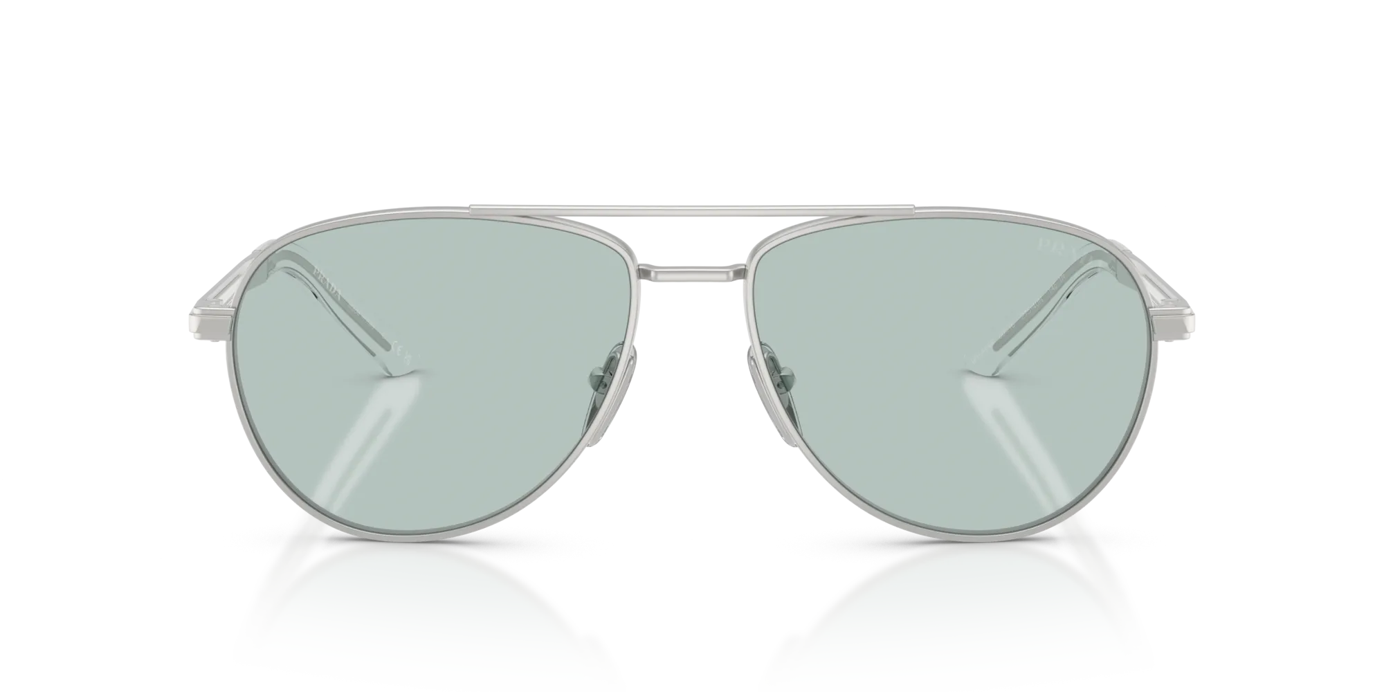 Prada PR A54S 27540N Occhiali da sole Metallo Argento Blu Pilot Normale - immagine 3