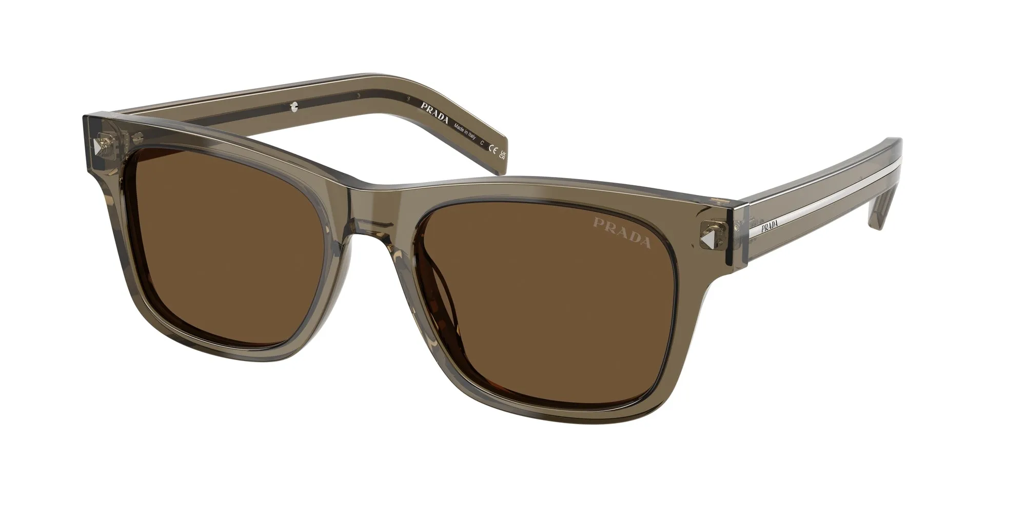 Prada PR A17S 18T70F Occhiali da sole Acetato Marrone Marrone Squadrata Normale - immagine 1