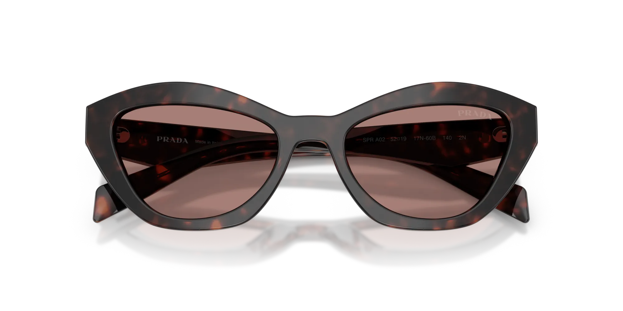 Prada PR A02S 17N60B Occhiali da sole Acetato Tartaruga Marrone Farfalla Normale - immagine 2