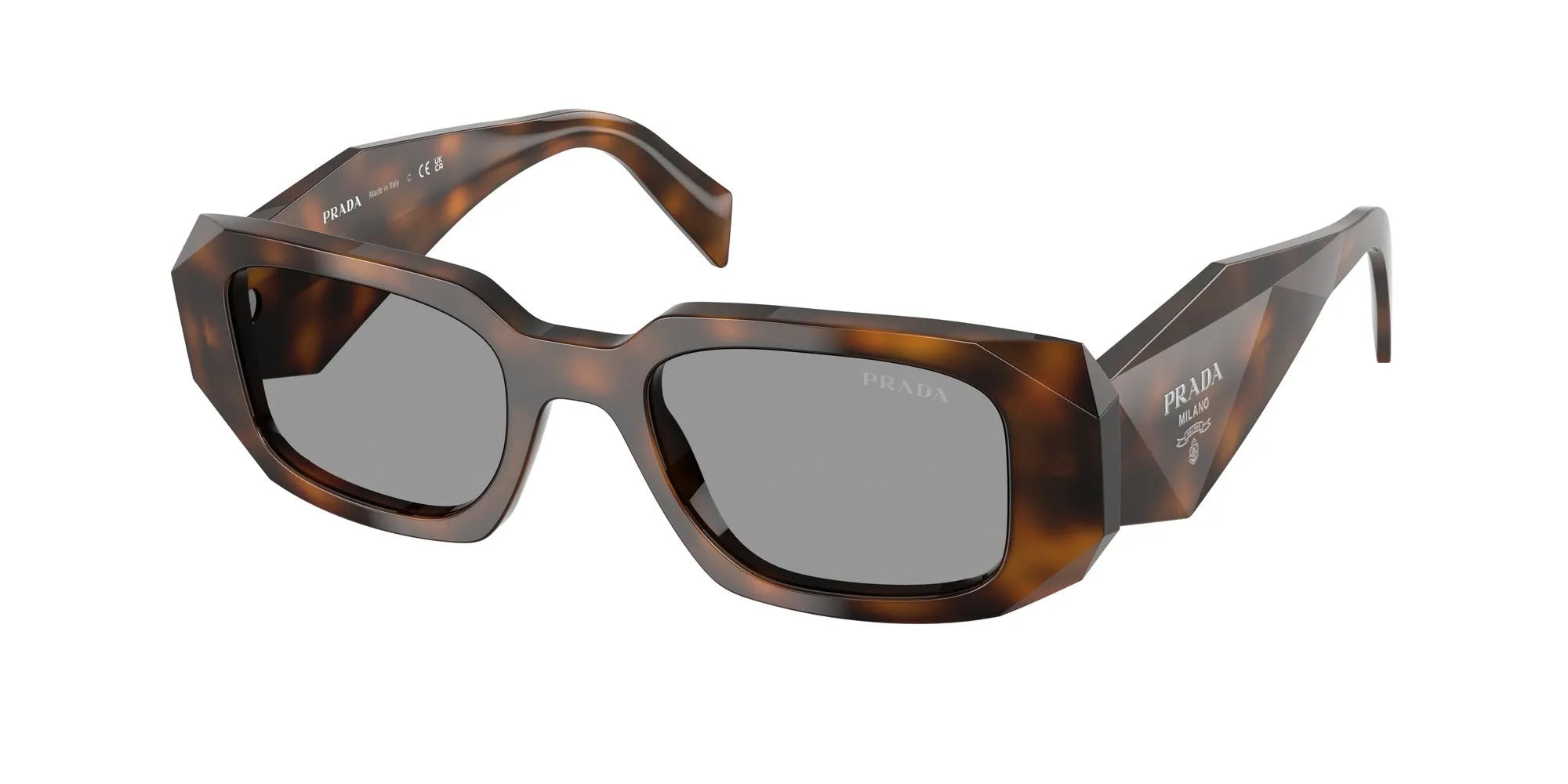 Prada PR 17WS 20D50Q Occhiali da sole Acetato Havana Grigio Squadrata Normale - immagine 1