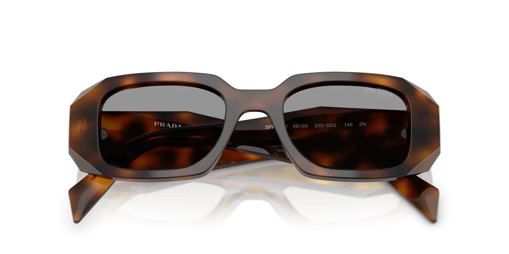 Prada PR 17WS 20D50Q Occhiali da sole Acetato Havana Grigio Squadrata Normale - immagine 2