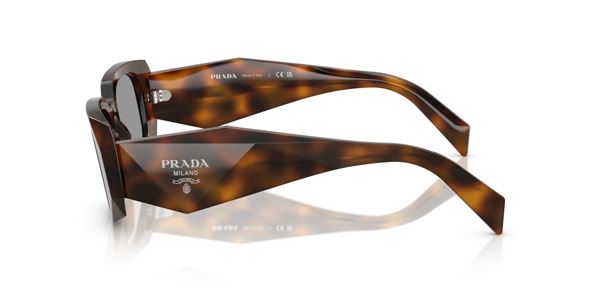 Prada PR 17WS 20D50Q Occhiali da sole Acetato Havana Grigio Squadrata Normale - immagine 4