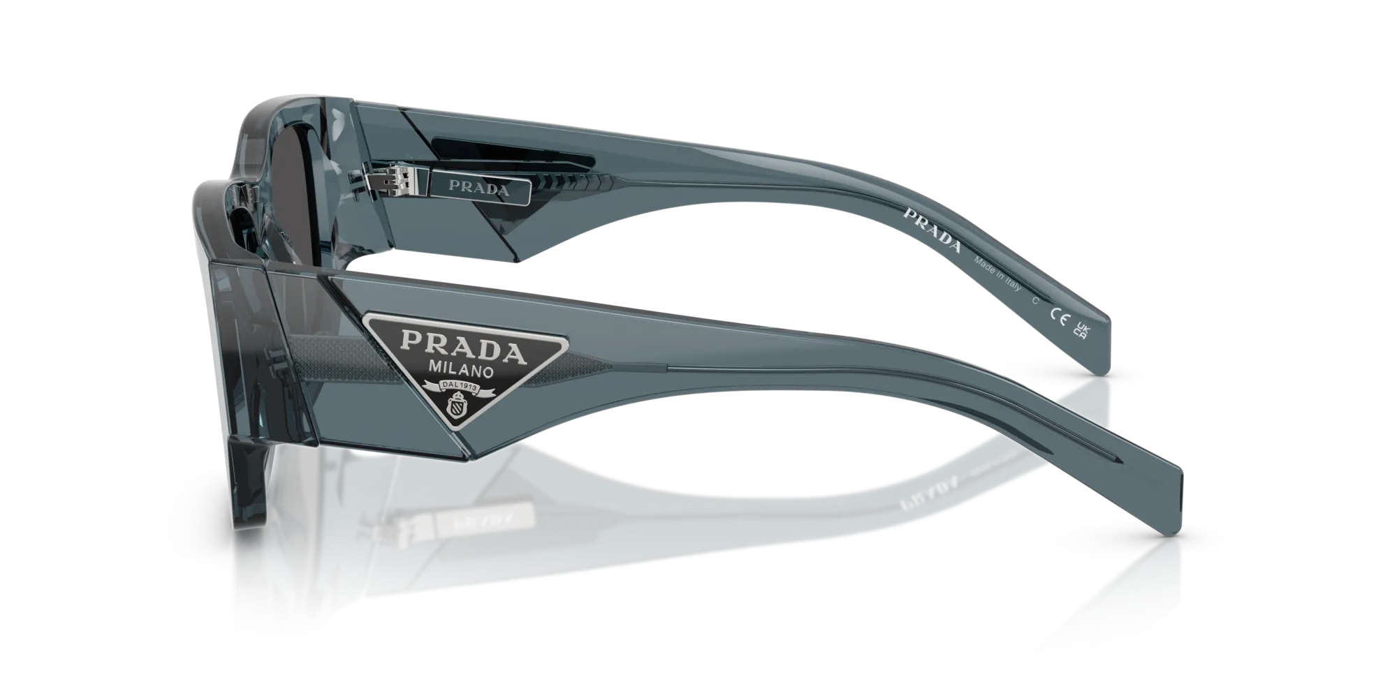 Prada PR 10ZS 17T08Z Occhiali da sole Acetato Blu Grigio Pillow Normale - immagine 4