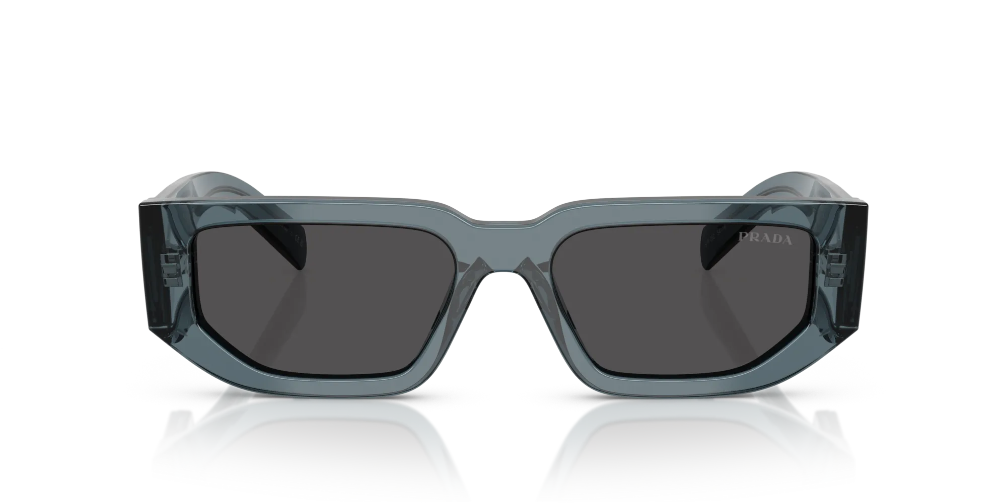 Prada PR 09ZS 17T08Z Occhiali da sole Acetato Blu Grigio Squadrata Normale - immagine 3