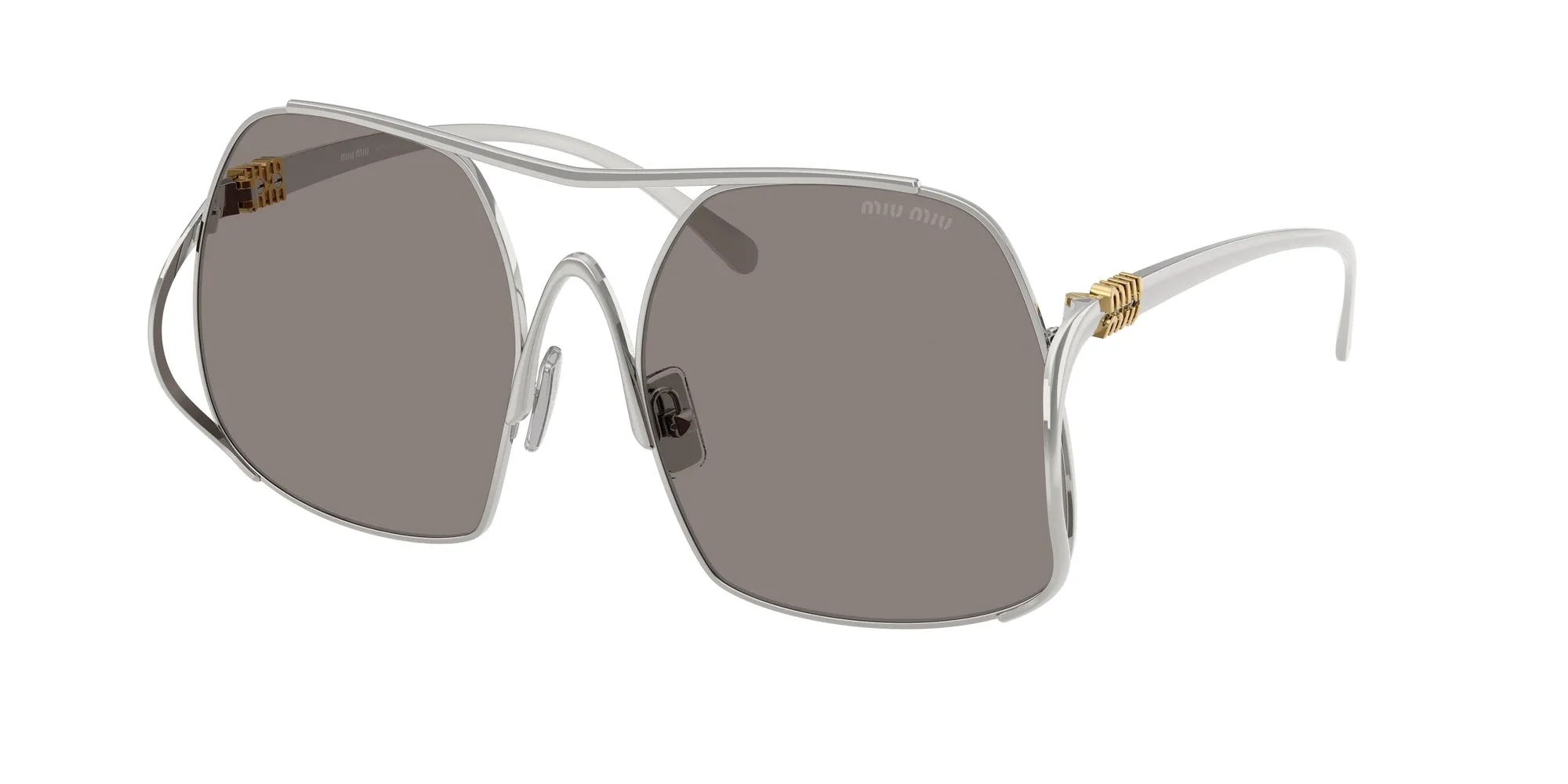 Miu Miu MU A55S 1BC80Q Occhiali da sole Acciaio Argento Grigio Squadrata Normale - immagine 1