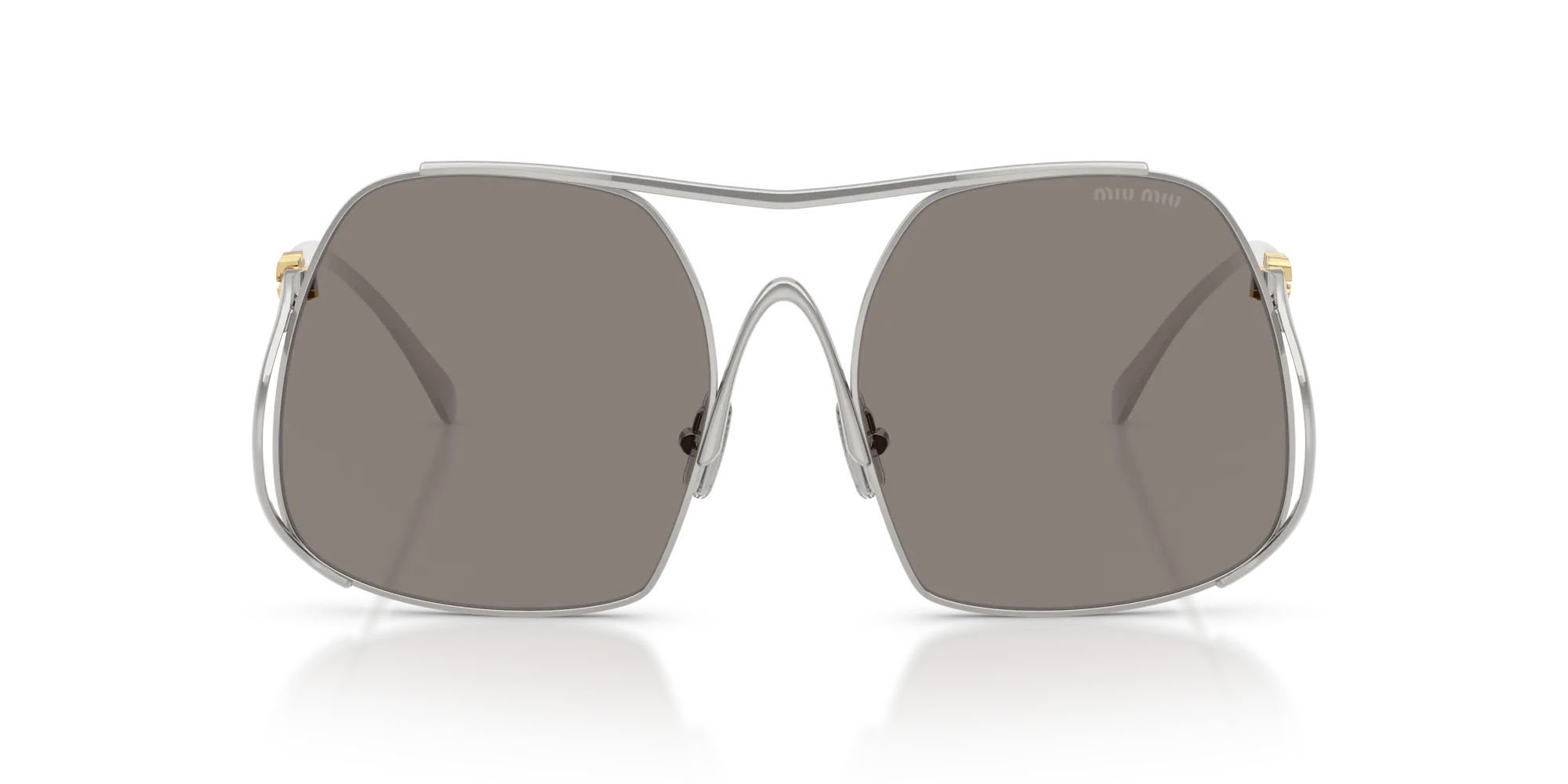 Miu Miu MU A55S 1BC80Q Occhiali da sole Acciaio Argento Grigio Squadrata Normale - immagine 3