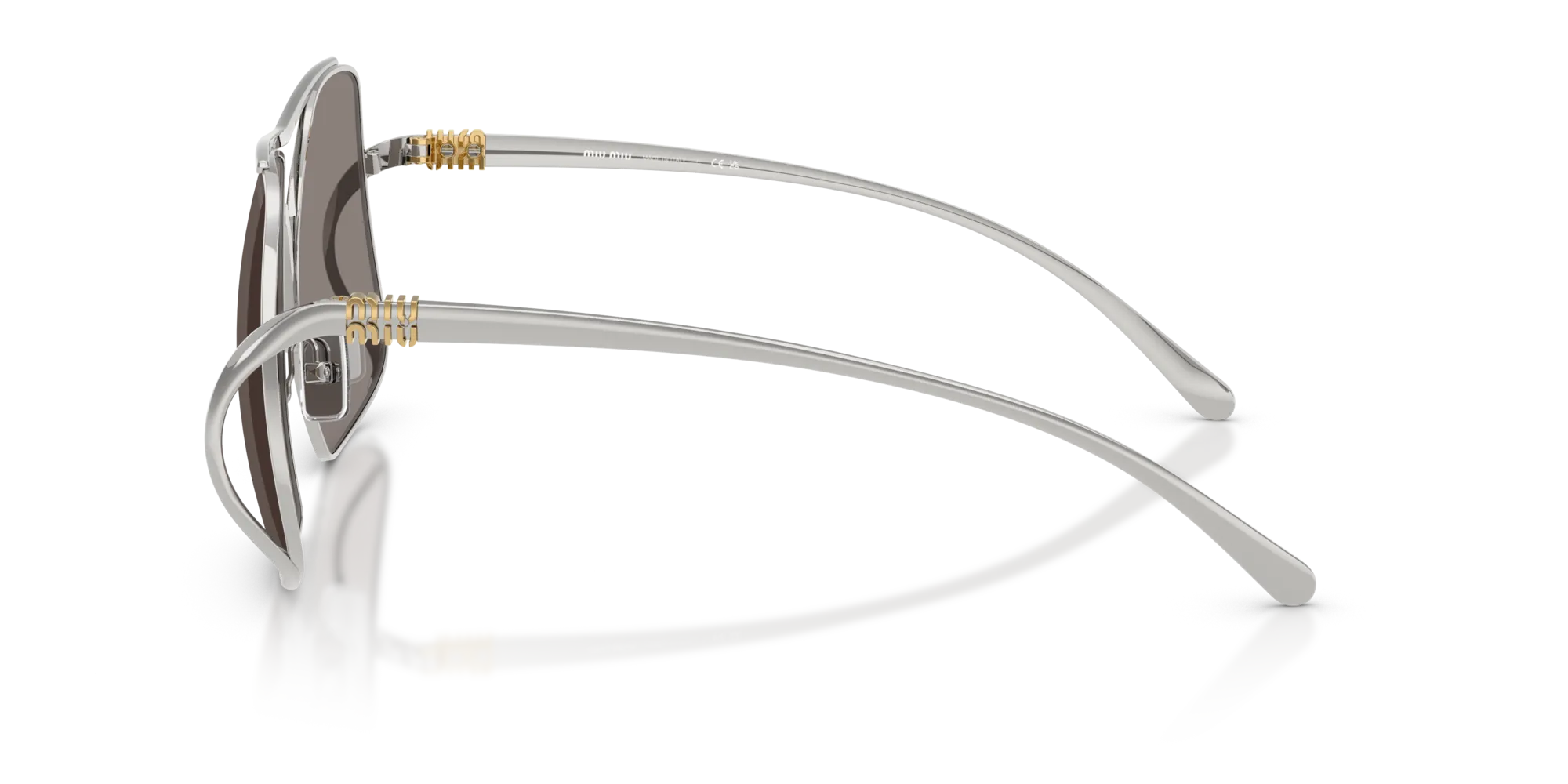 Miu Miu MU A55S 1BC80Q Occhiali da sole Acciaio Argento Grigio Squadrata Normale - immagine 4