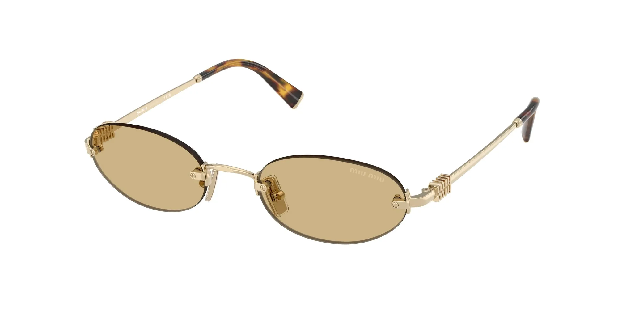 Miu Miu MU A54S ZVN10R Occhiali da sole Metallo Oro Giallo Rotonda Normale - immagine 1