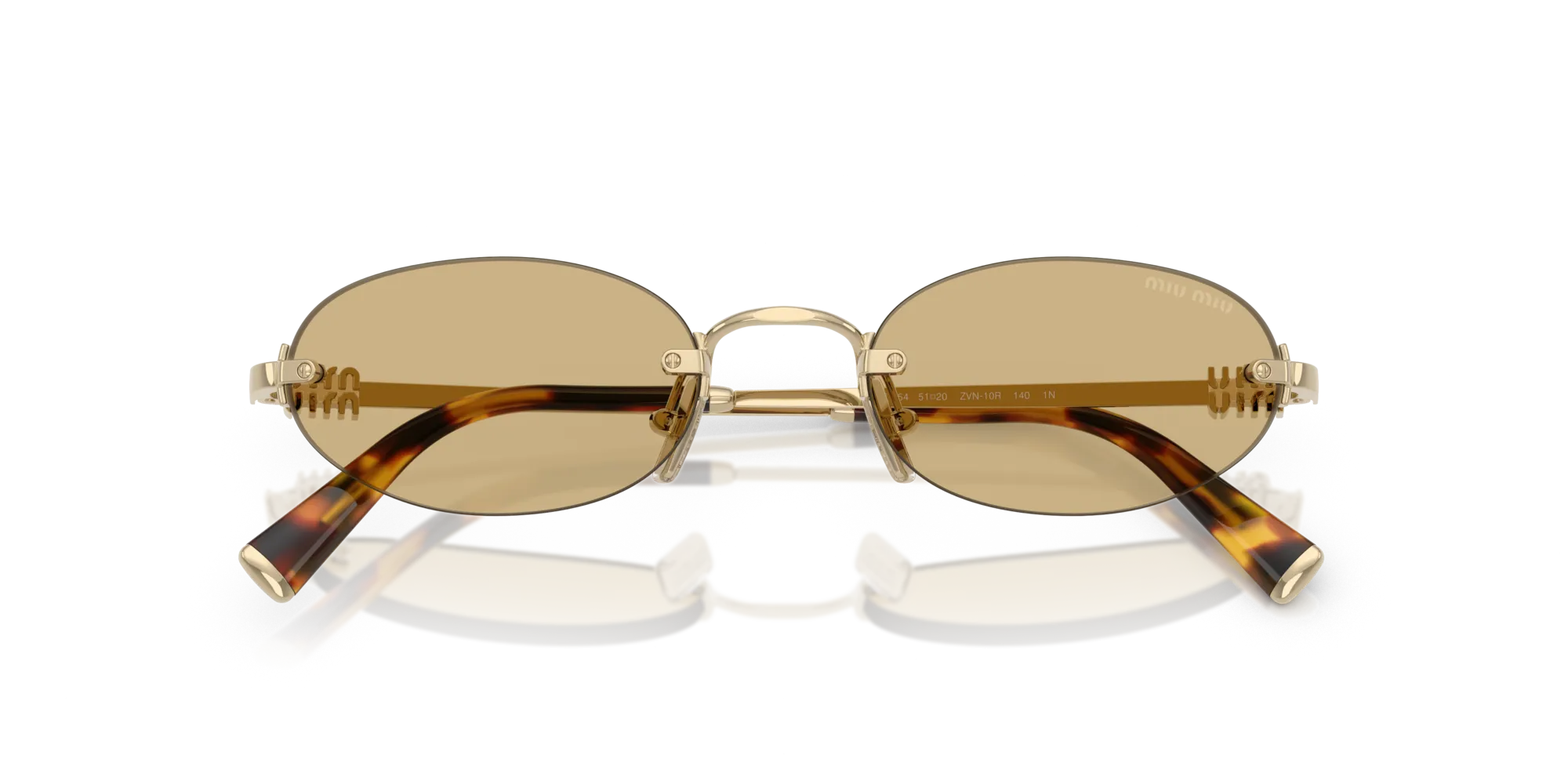 Miu Miu MU A54S ZVN10R Occhiali da sole Metallo Oro Giallo Rotonda Normale - immagine 2