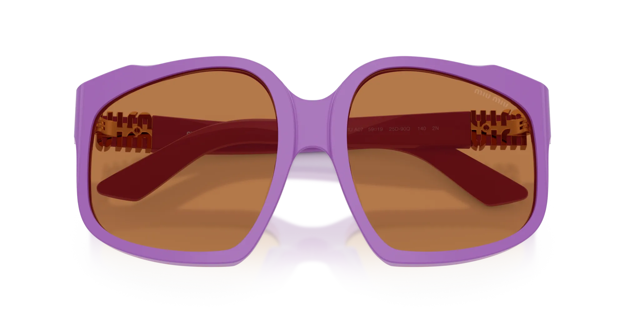 Miu Miu MU A07S 25D90Q Occhiali da sole Acetato Viola Marrone Geometrica Normale - immagine 2