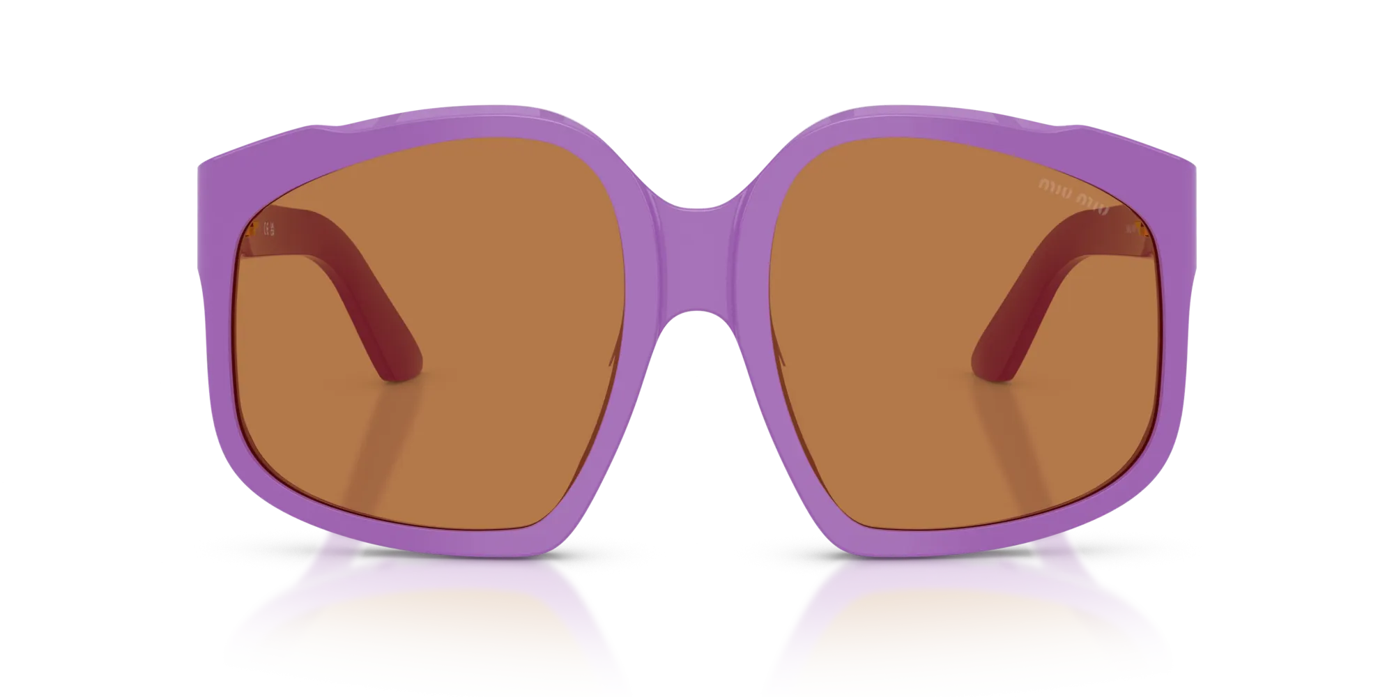 Miu Miu MU A07S 25D90Q Occhiali da sole Acetato Viola Marrone Geometrica Normale - immagine 3